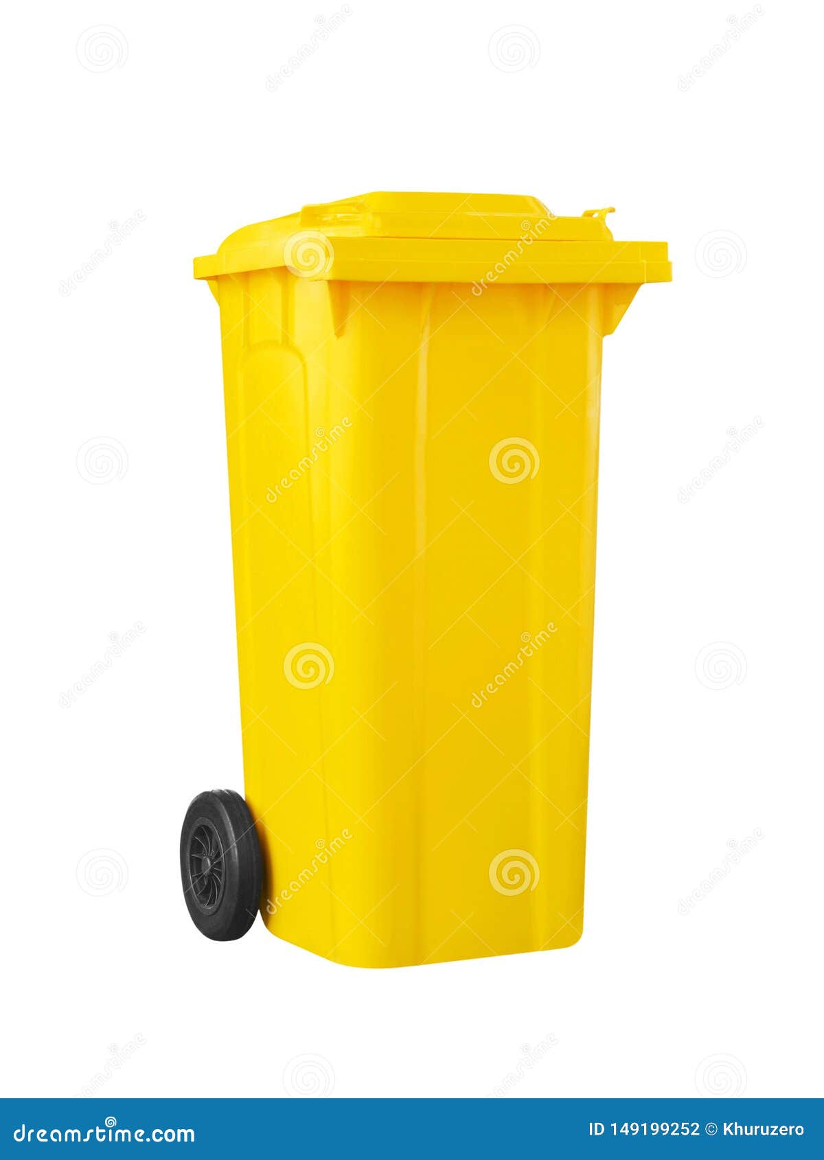 Yellow Recycle Bin Isolated on White Stock Photo Image of