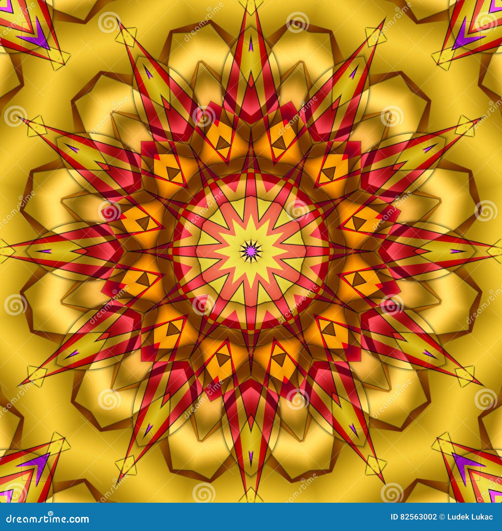 Yellow red kaleidoscope stock illustration. Illustration of brown