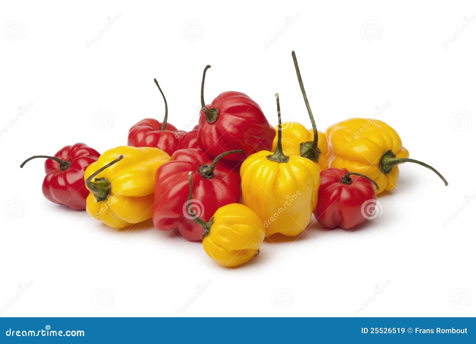 yellow and red scotch bonnet chili peppers