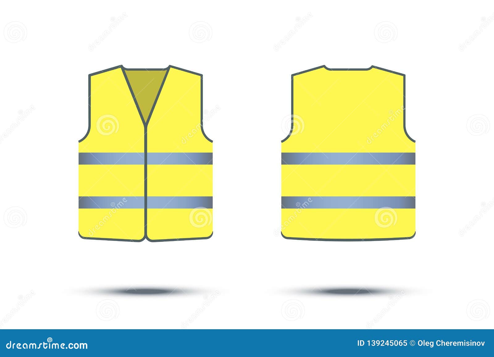 Yellow Reflective Safety Vest For People,front And Back View Uniform ...