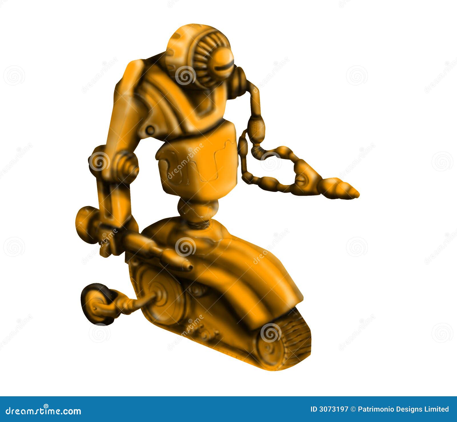 Yellow repair robot stock illustration. Illustration of drill 3073197