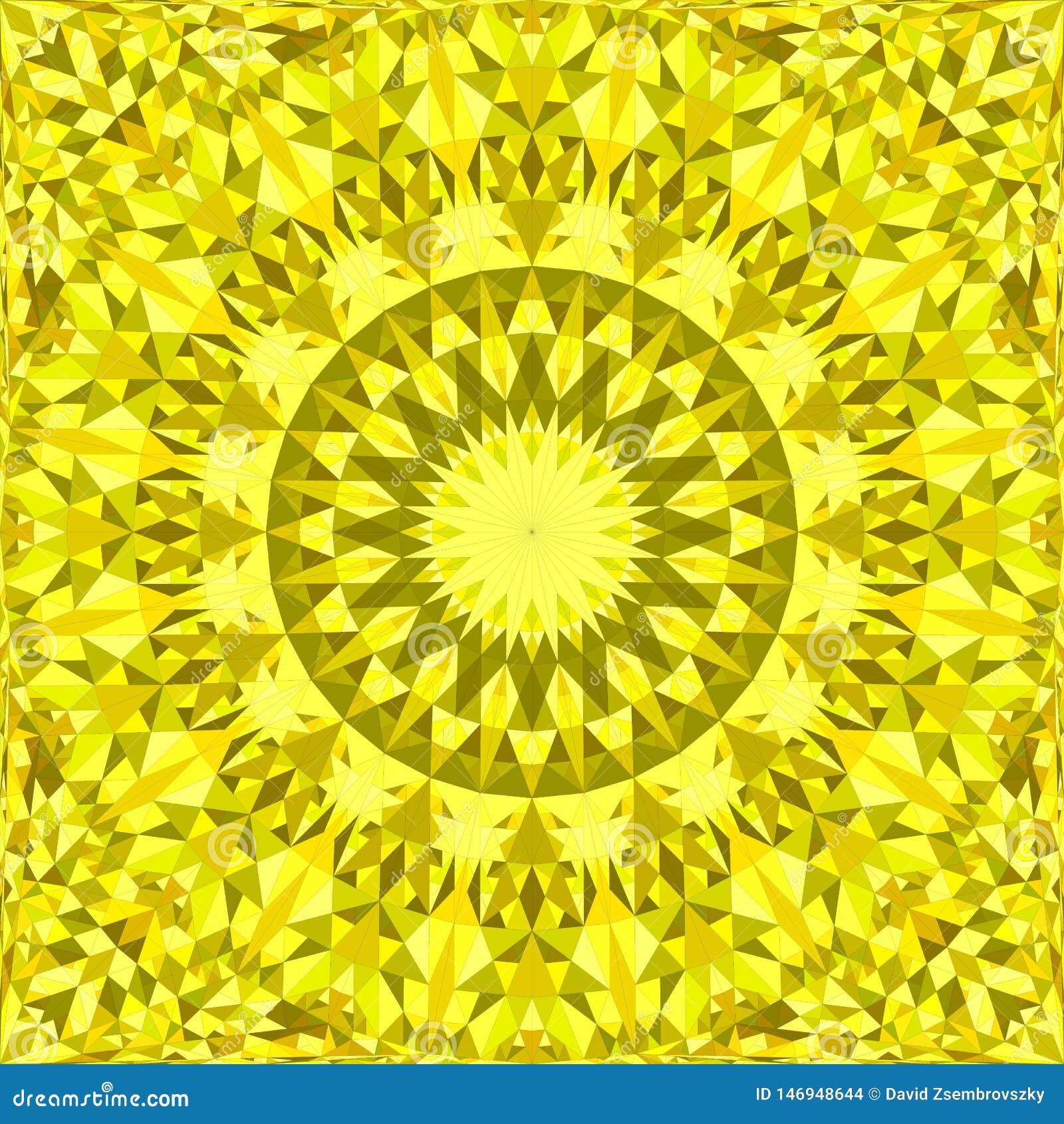 Yellow Repeating Kaleidoscope Pattern Background Design - Abstract Vector Mandala  Wallpaper Illustration from Triangles Stock Vector - Illustration of  polygon, business: 146948644