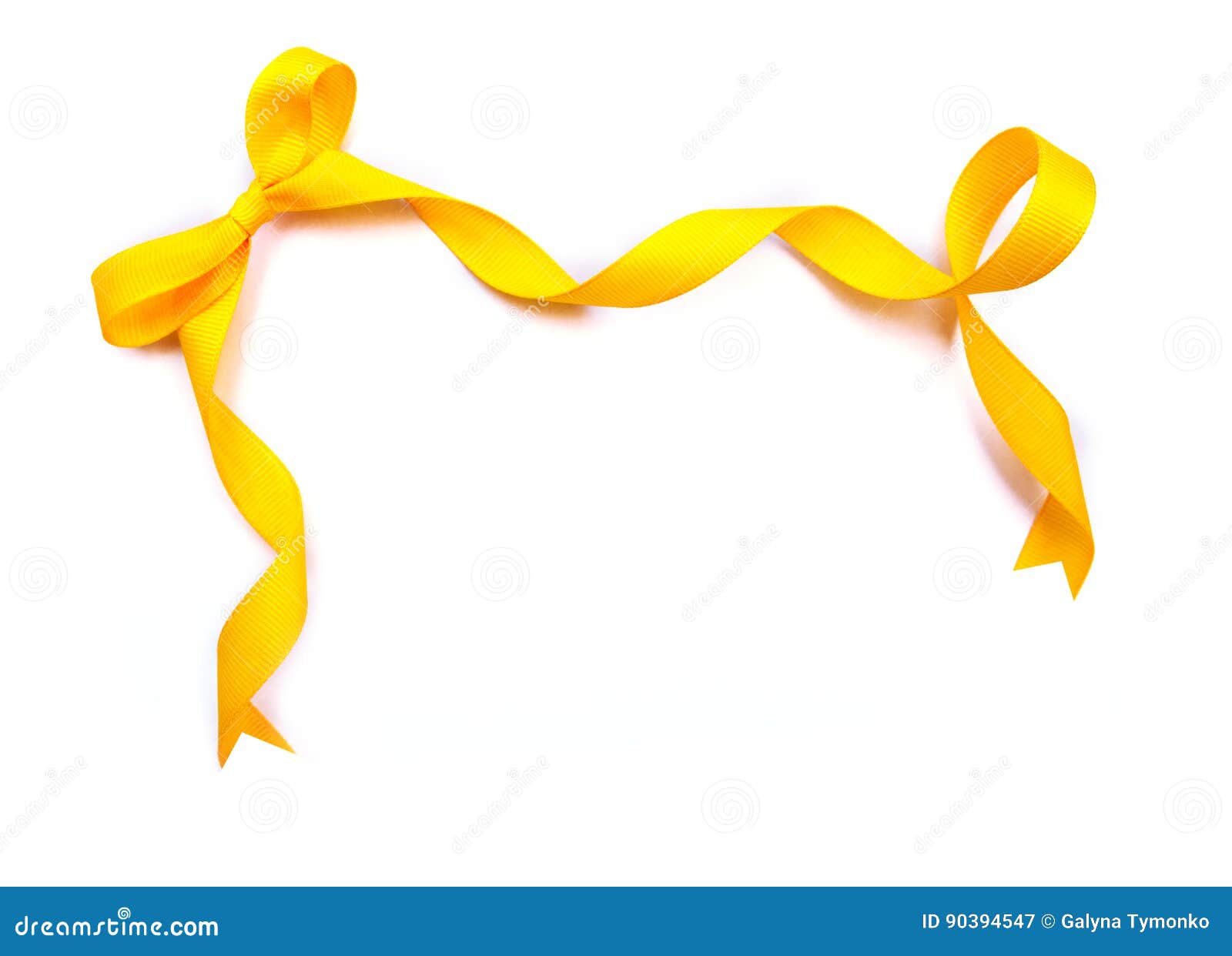 Yellow Ribbon with bow stock image. Image of gold, isolated 90394547