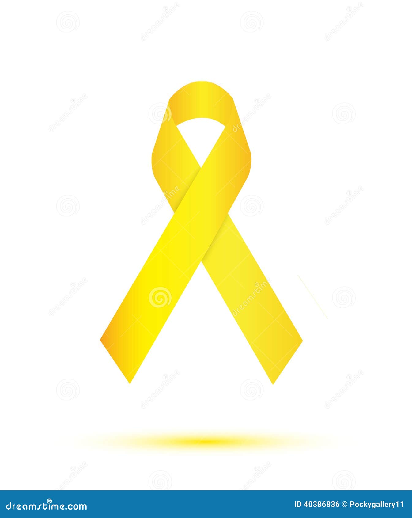 Yellow ribbon on white stock vector. Illustration of bone 40386836