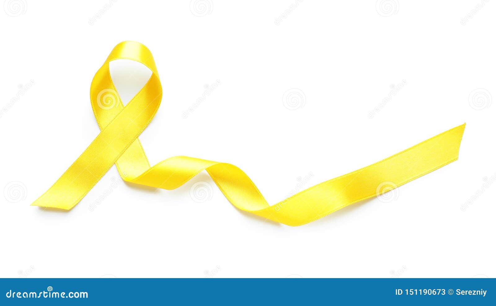 yellow ribbon on white background. cancer awareness concept