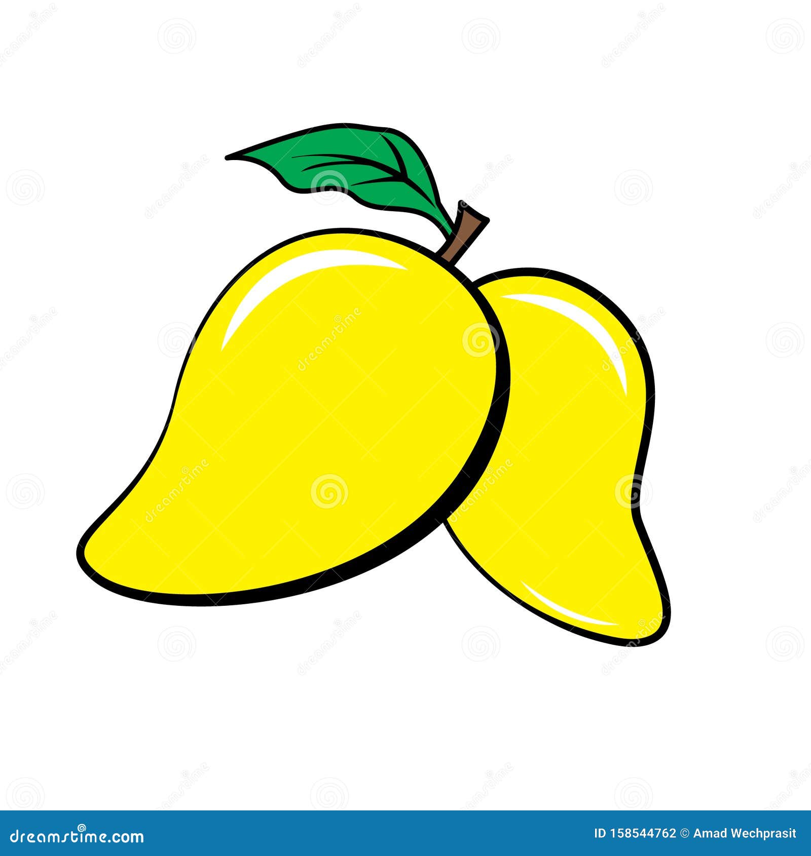 Yellow ripe mango stock vector. Illustration of yellow 158544762