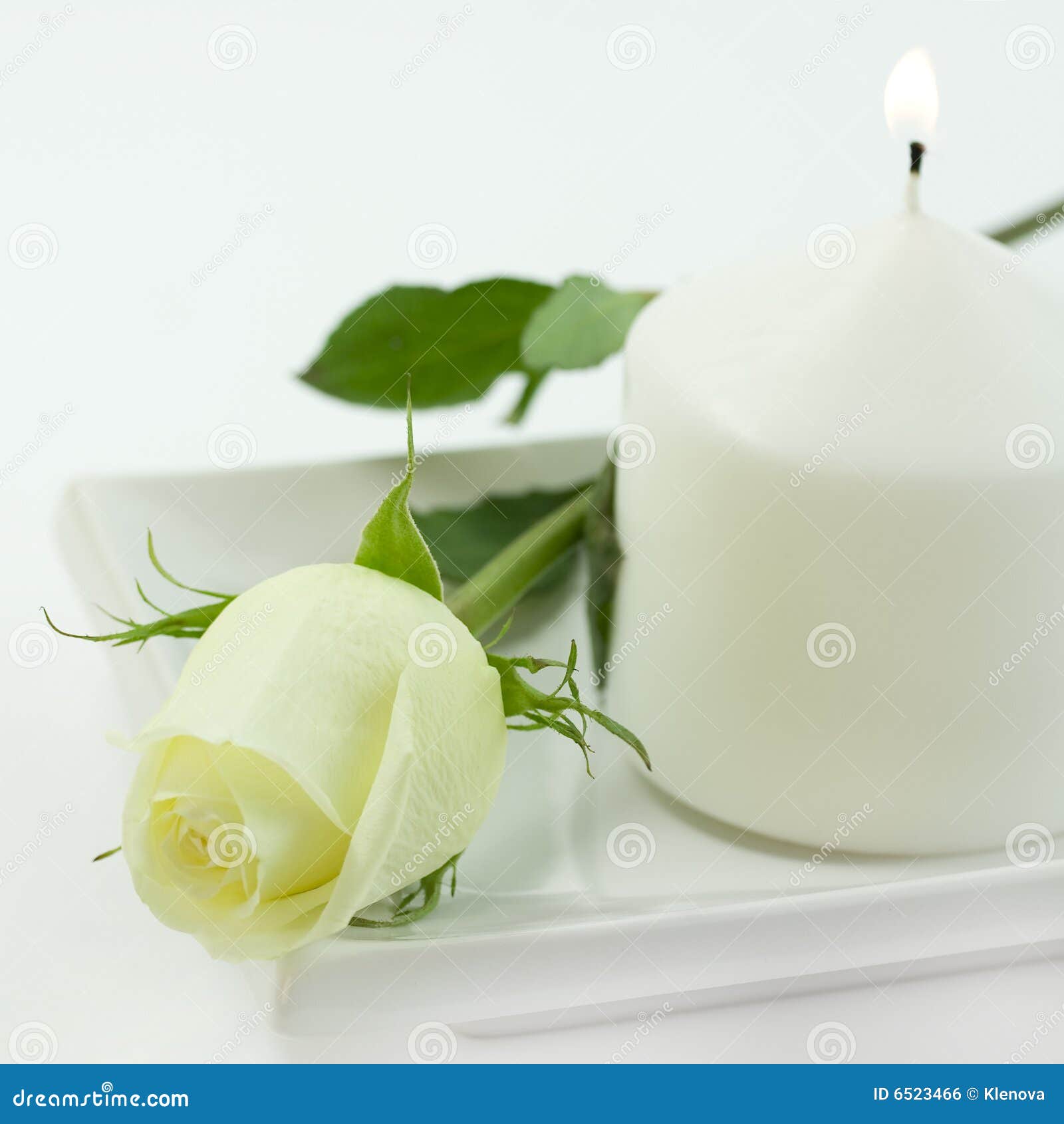 Yellow rose and candle stock photo. Image of close, beautiful 6523466