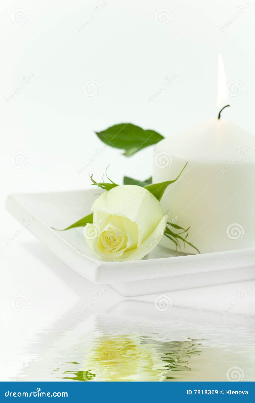 Yellow rose and candle stock image. Image of valentine 7818369