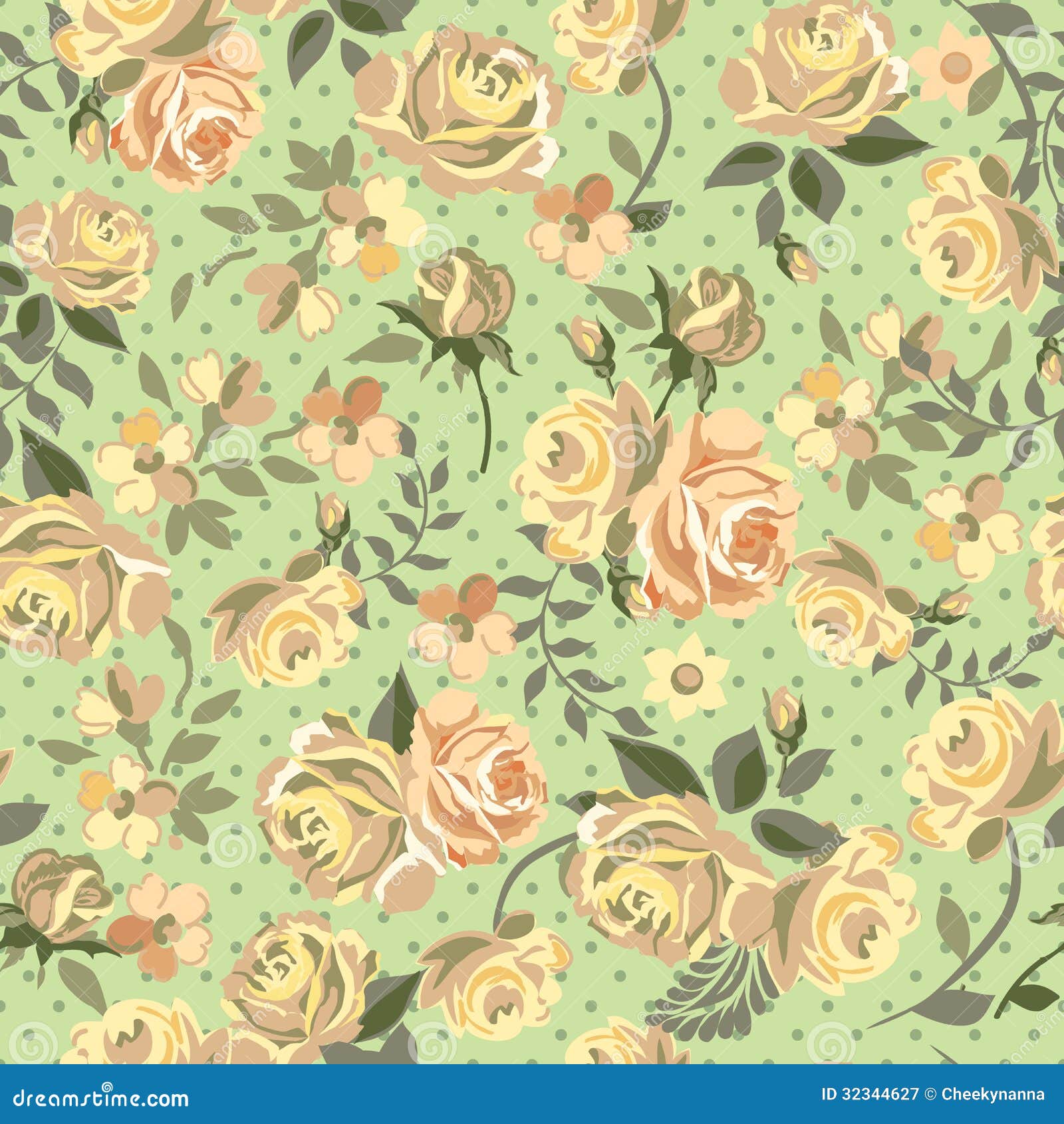 Yellow Roses on Green Background Stock Vector Illustration of rose