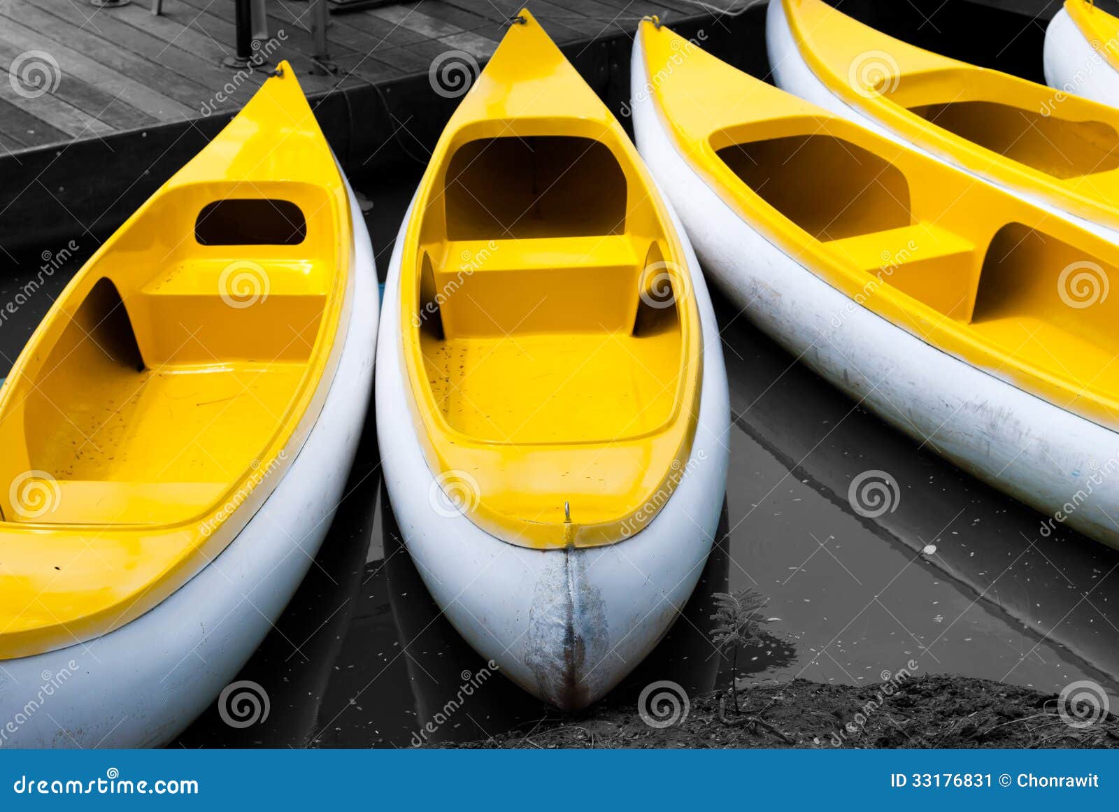 Yellow row boats stock image. Image of yellow, river 33176831