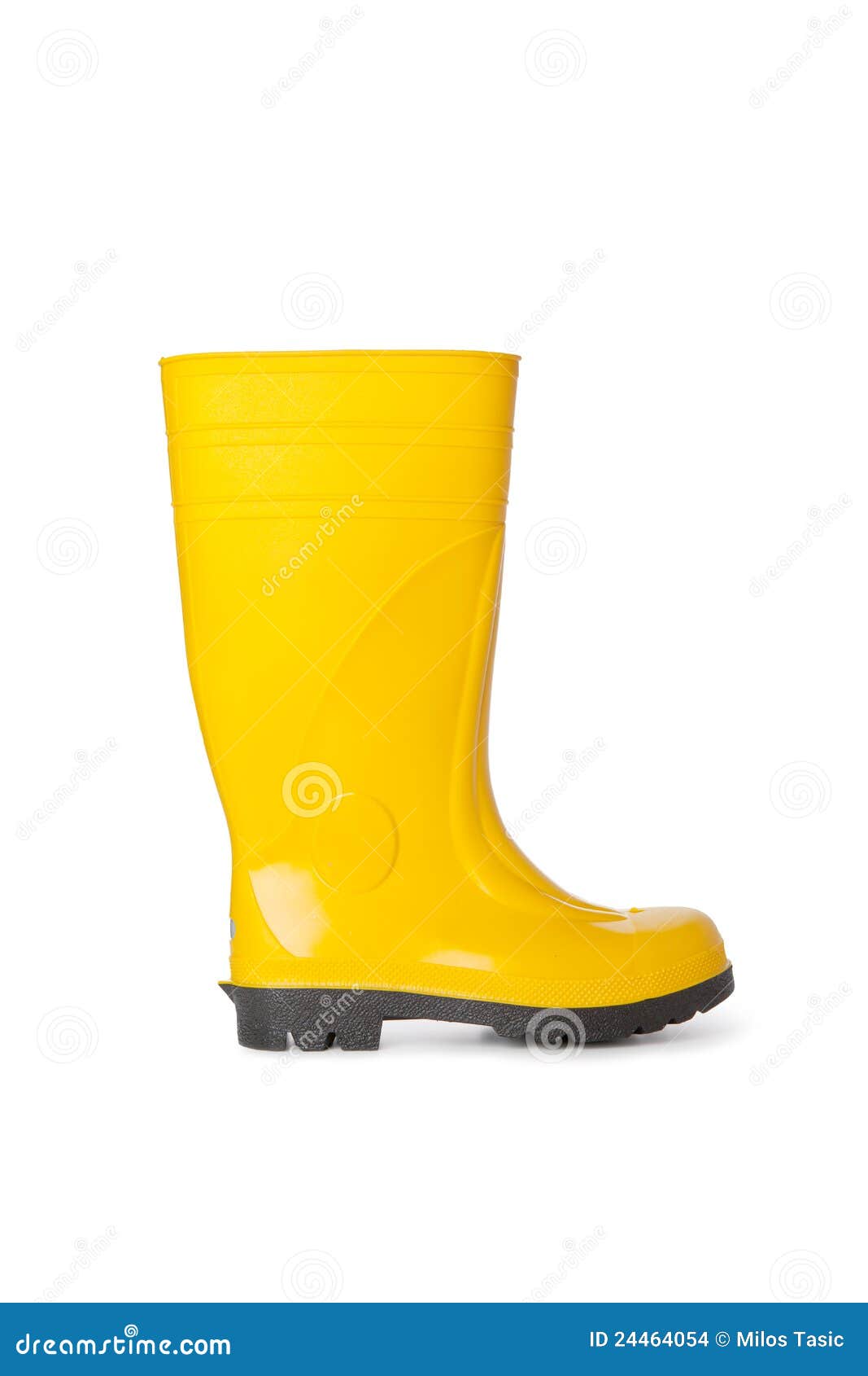 Yellow rubber boot stock photo. Image of foot, clothing 24464054