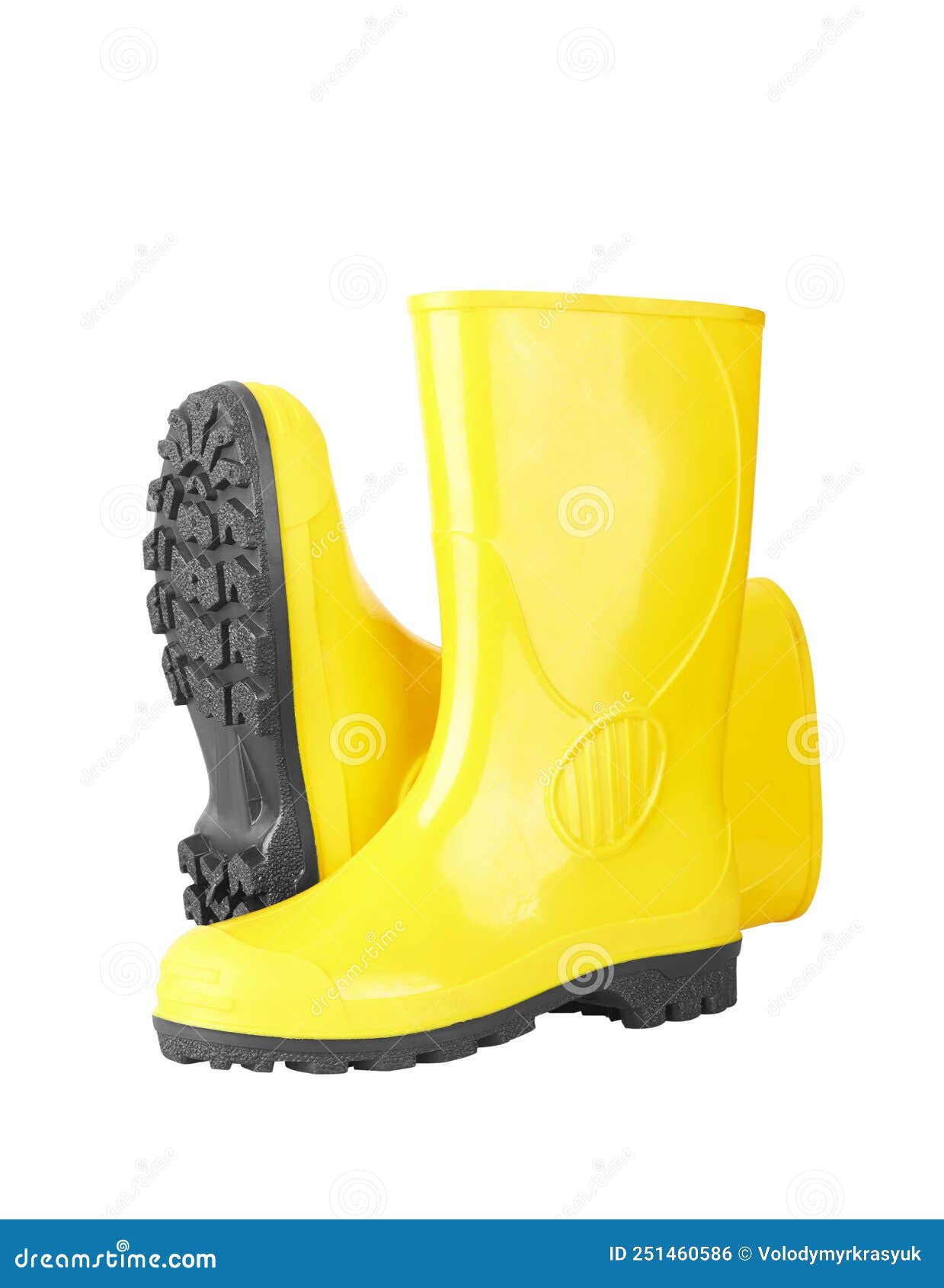 Yellow Rubber Boots on White Stock Photo Image of fashion, modern