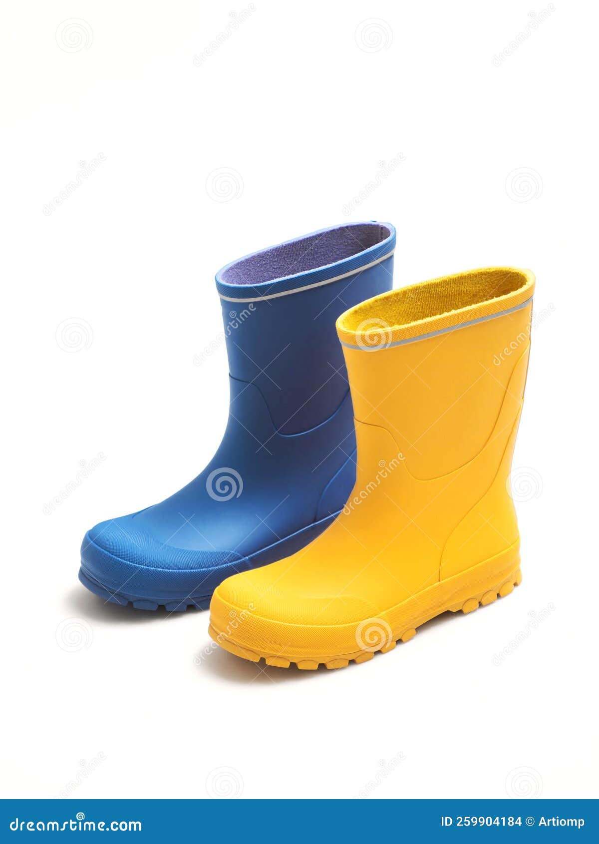 Yellow rubber boots stock photo. Image of isolated, yellow 259904184