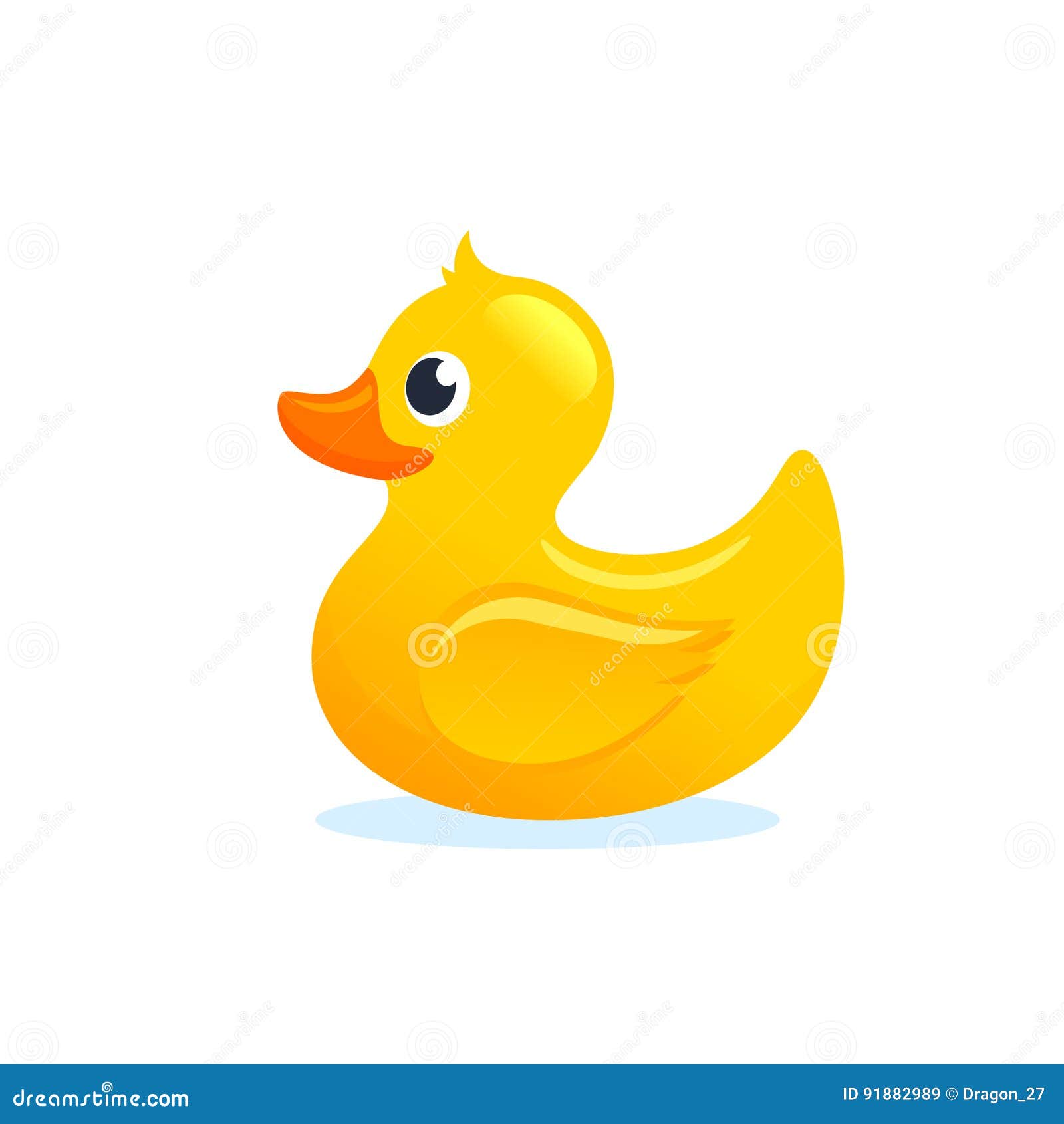 Yellow Rubber Duck Vector Illustration. Stock Vector - Illustration of  swim, play: 91882989