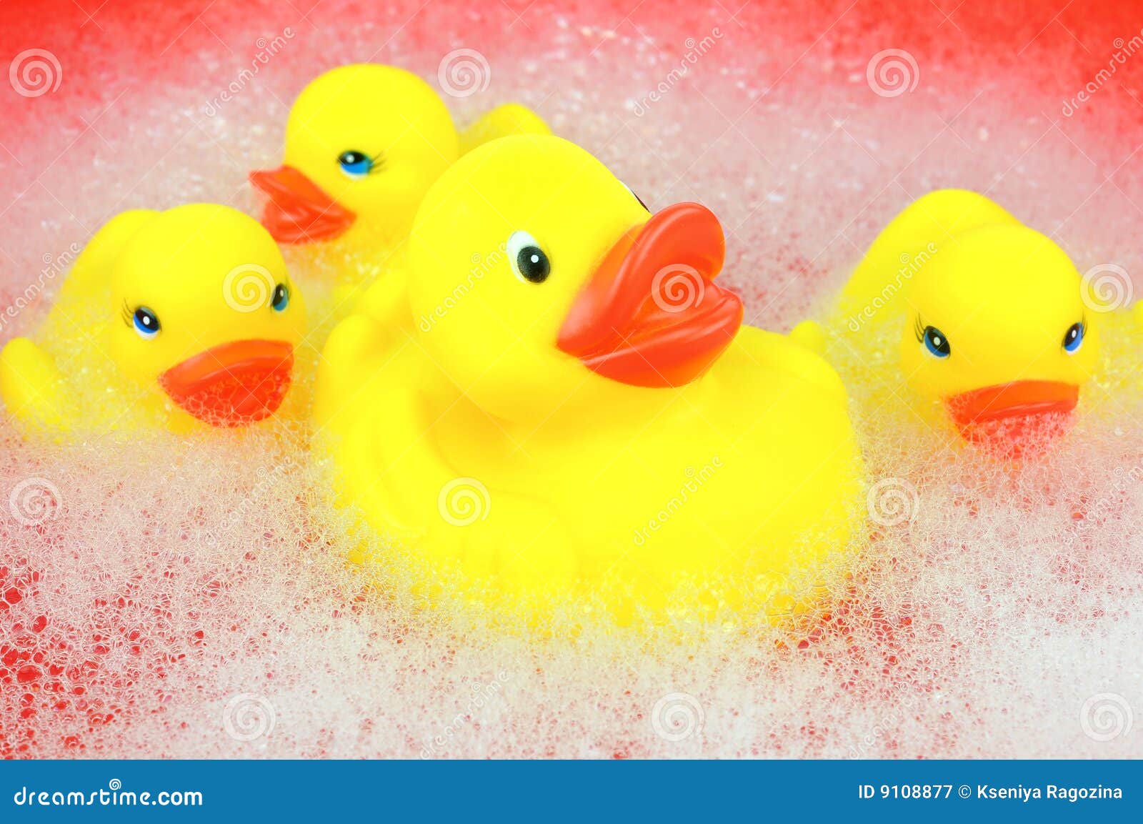 Yellow rubber duckies stock image. Image of bubbles, black 9108877
