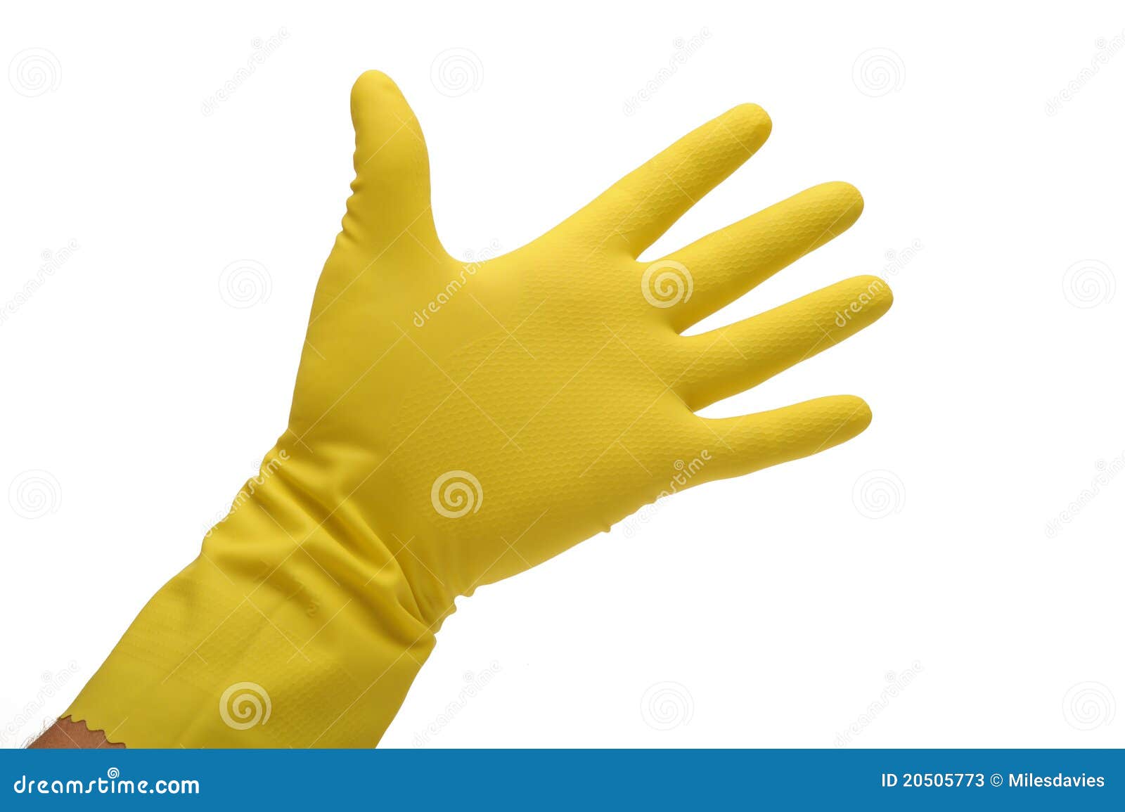 Yellow Rubber Glove on Hand Stock Image Image of isolated, glove