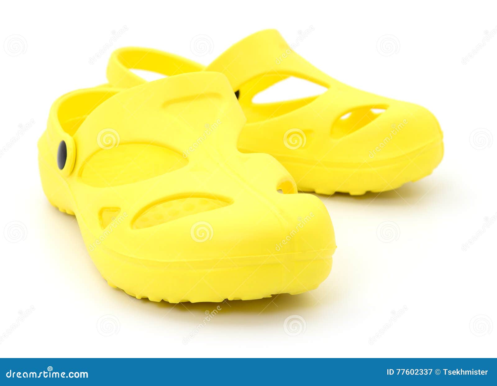 Yellow rubber shoes. stock image. Image of isolated, colors 77602337