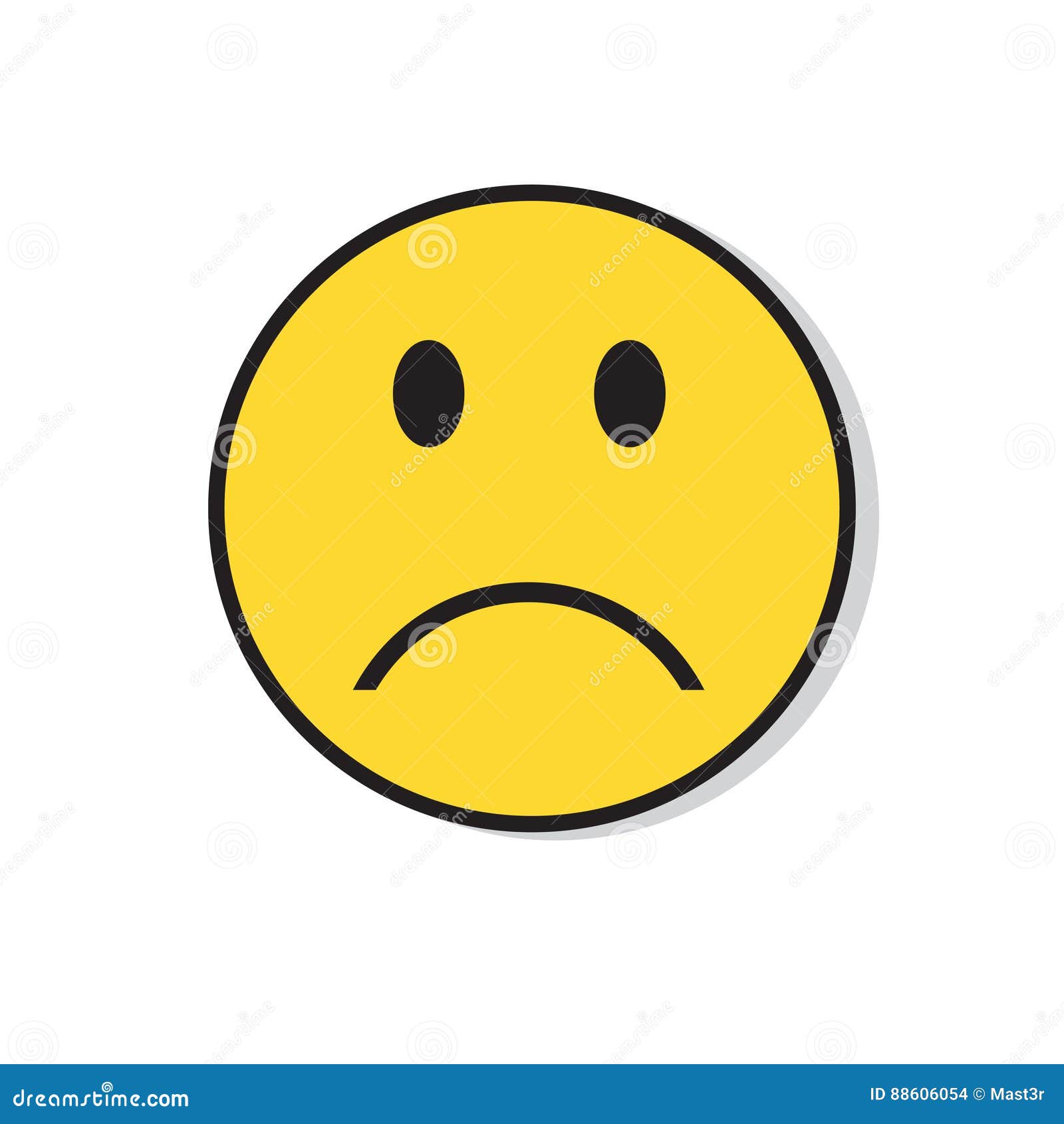 Yellow Sad Face Negative People Emotion Icon Stock Vector