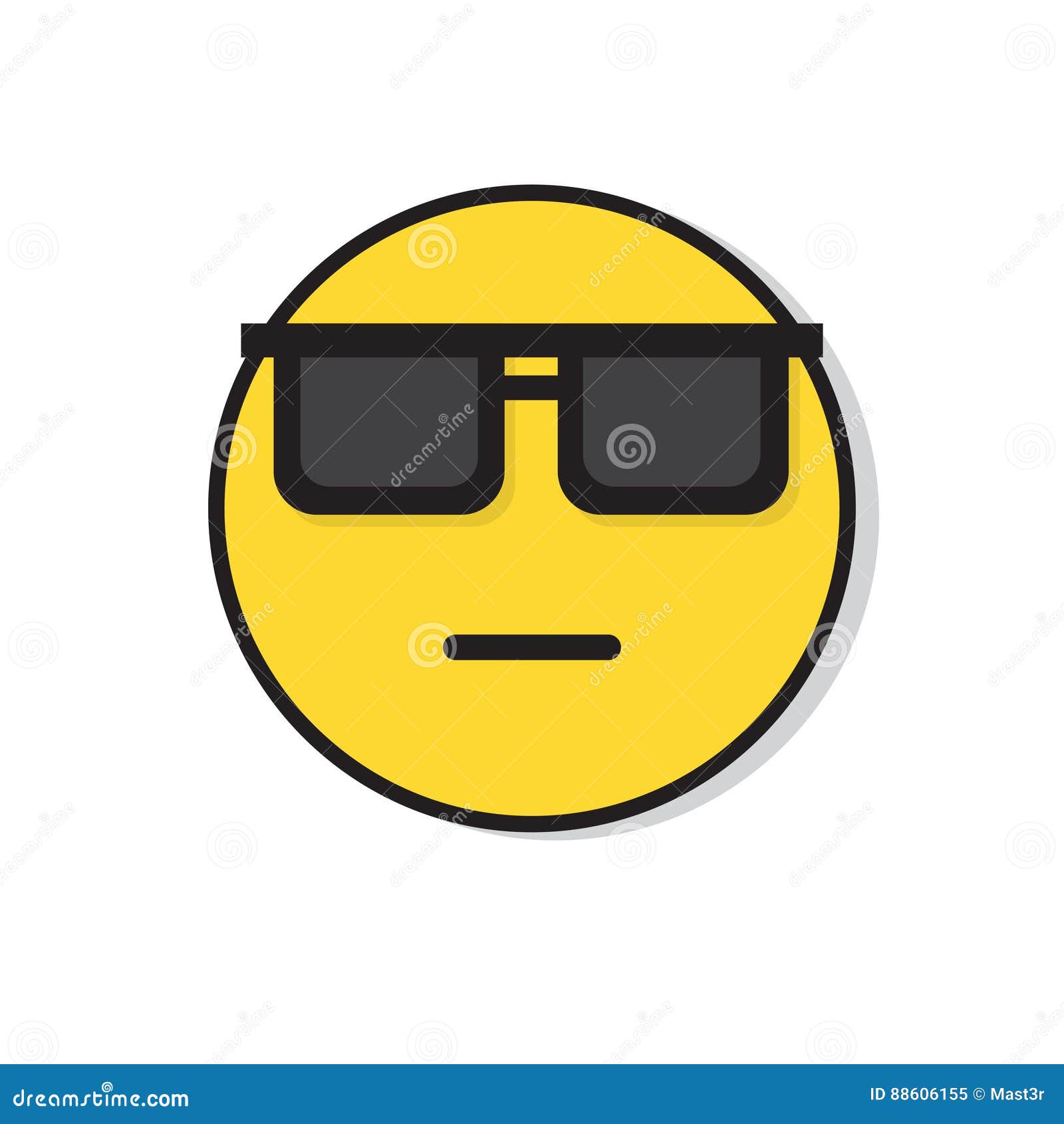 Yellow Sad Face Neutral Wear Sun Glasses Negative People Emotion Icon Stock  Vector - Illustration of negative, emoji: 88606155