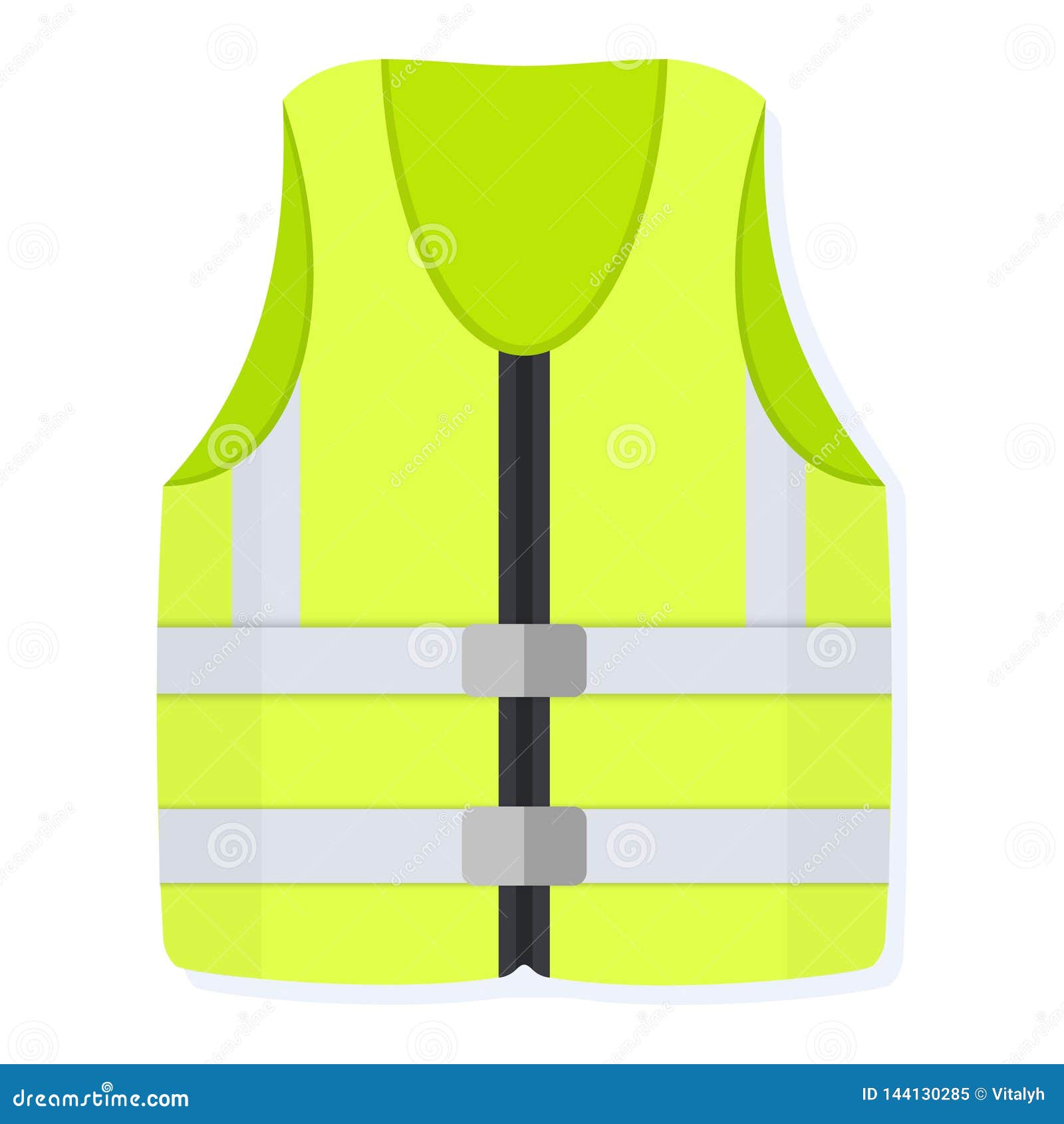 Yellow Safety Vest Flat Style Vector Illustration Stock Vector