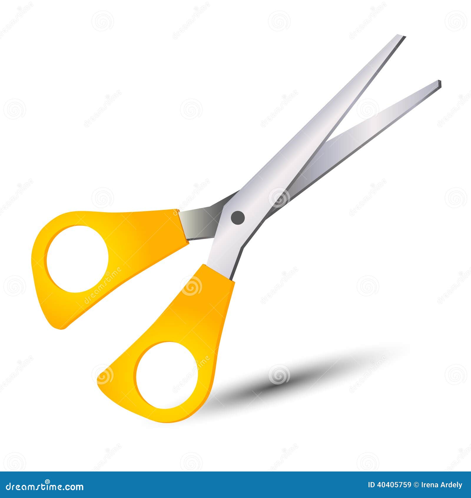 Yellow scissors stock vector. Illustration of plast, paper 40405759