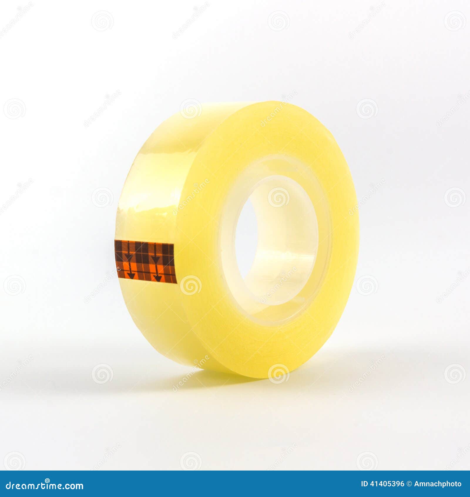 Yellow scotch tape roll. stock photo. Image of isolation 41405396