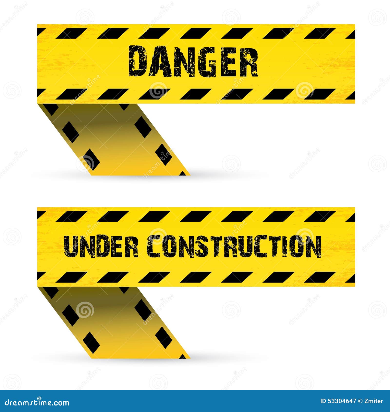 Yellow Security Warning Tapes Set Caution Stock Vector - Illustration ...
