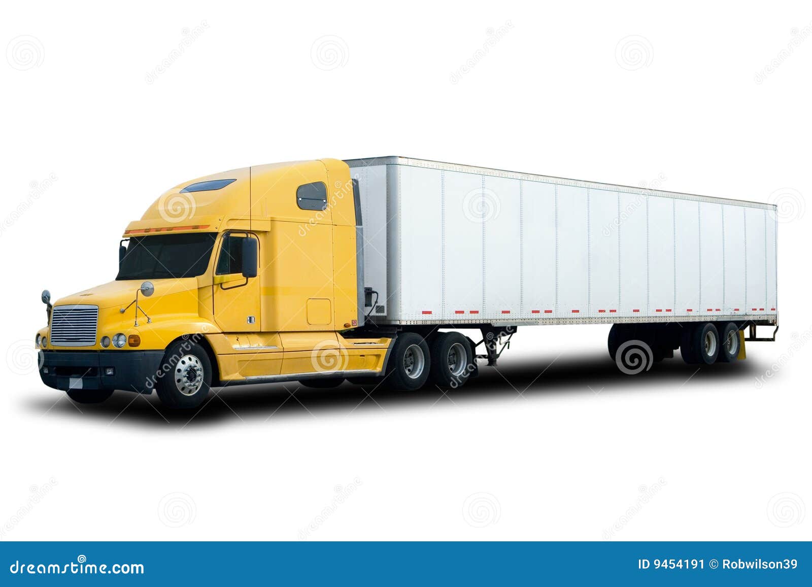 Yellow Semi Truck Stock Image  Image: 9454191