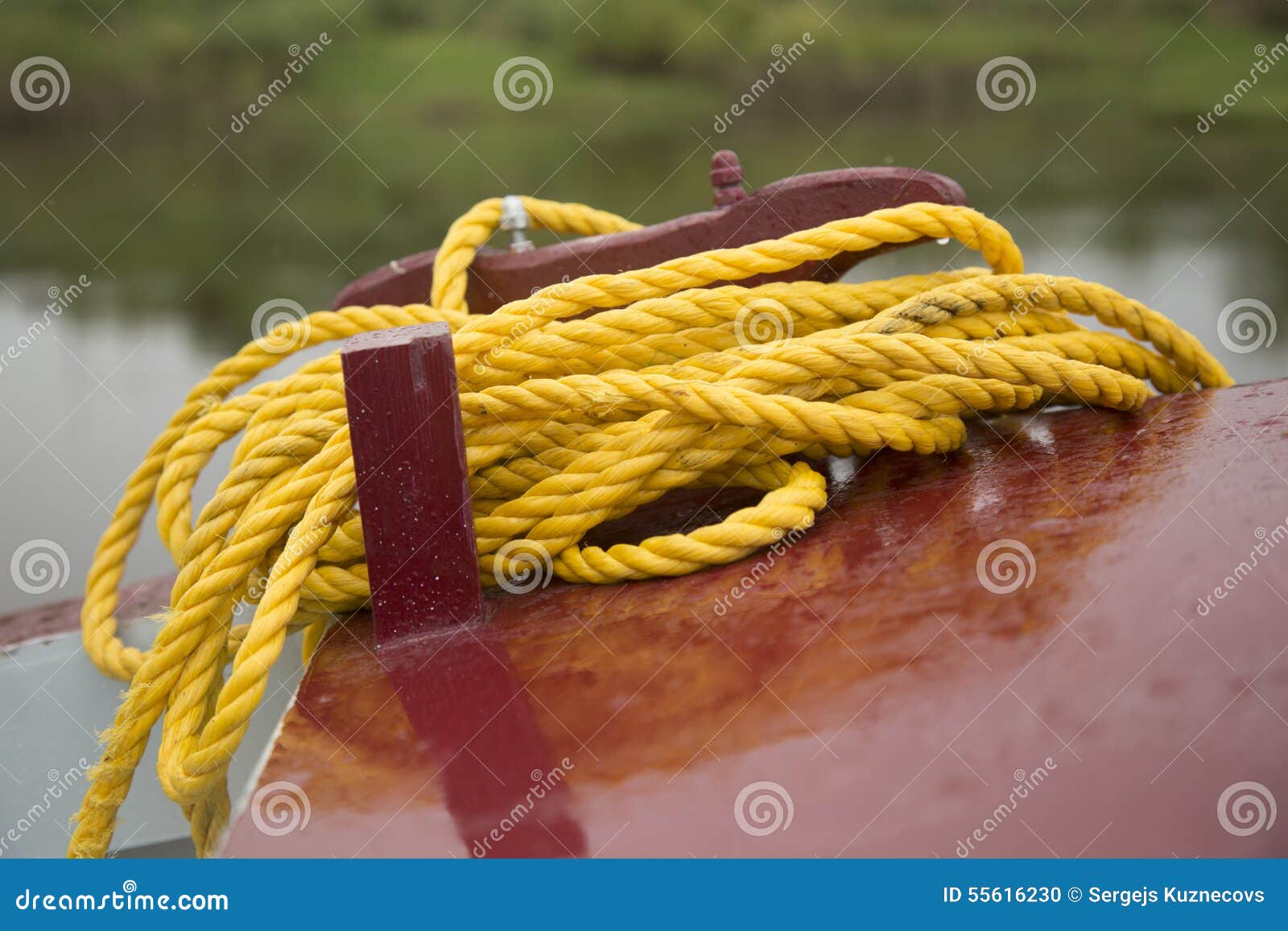 Yellow ship rope stock photo. Image of equipment, maritime 55616230
