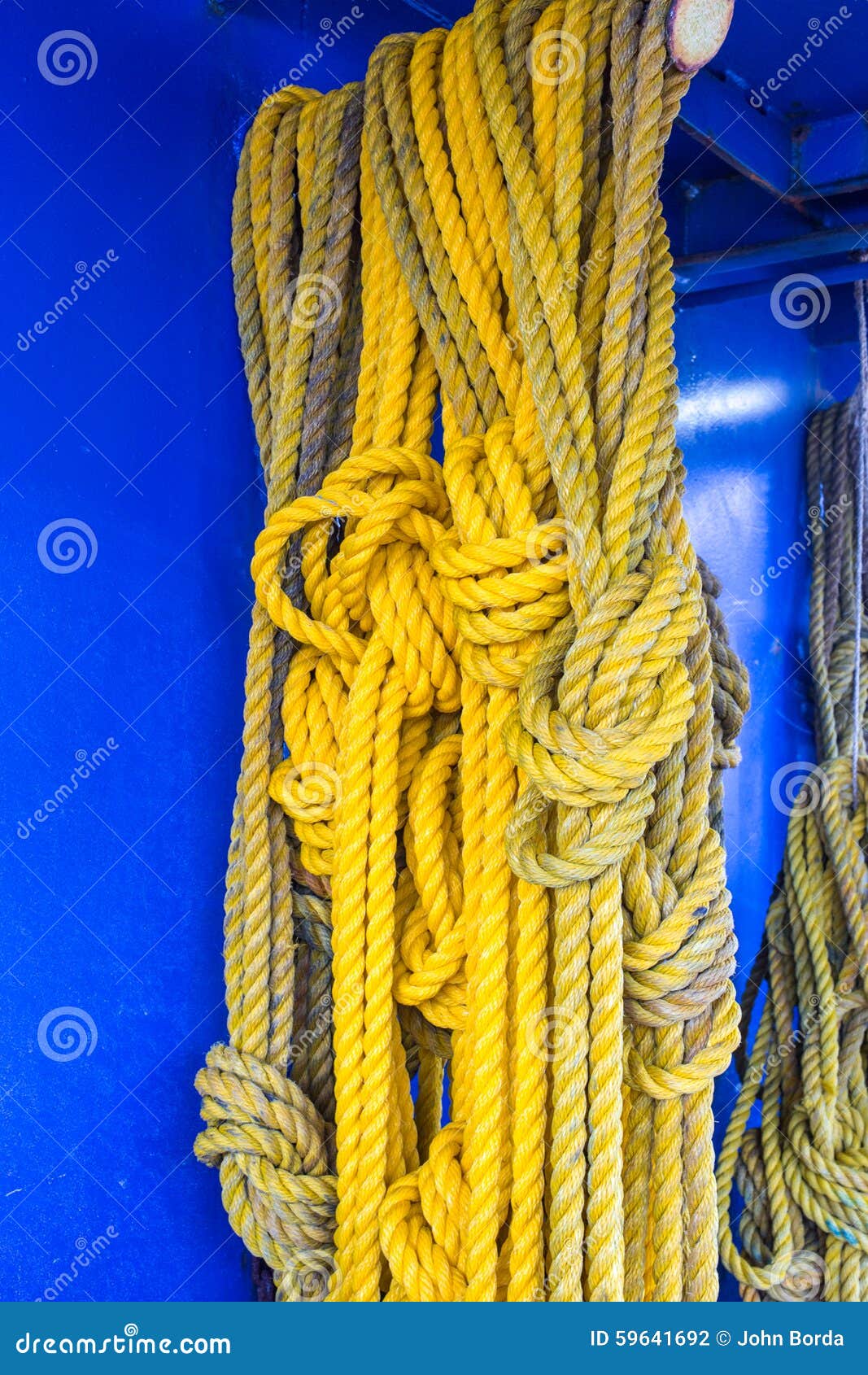 Yellow ship ropes stock photo. Image of marine, knot 59641692