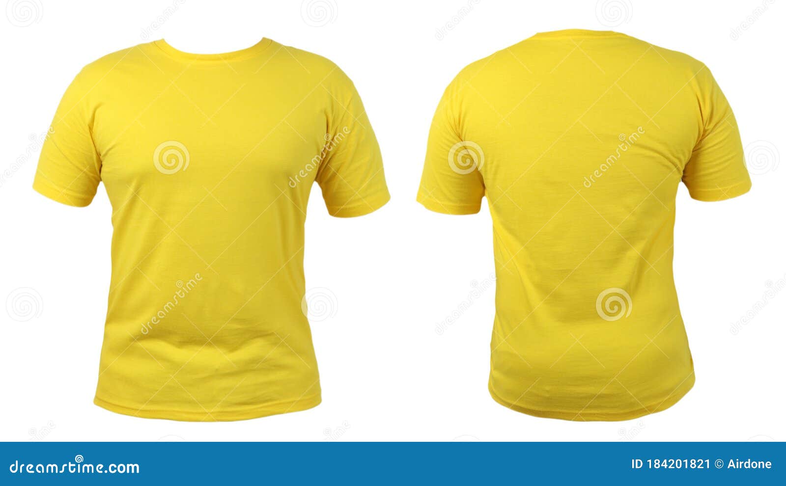 Yellow Tshirts Front And Back Used As Design Template Stock Photo