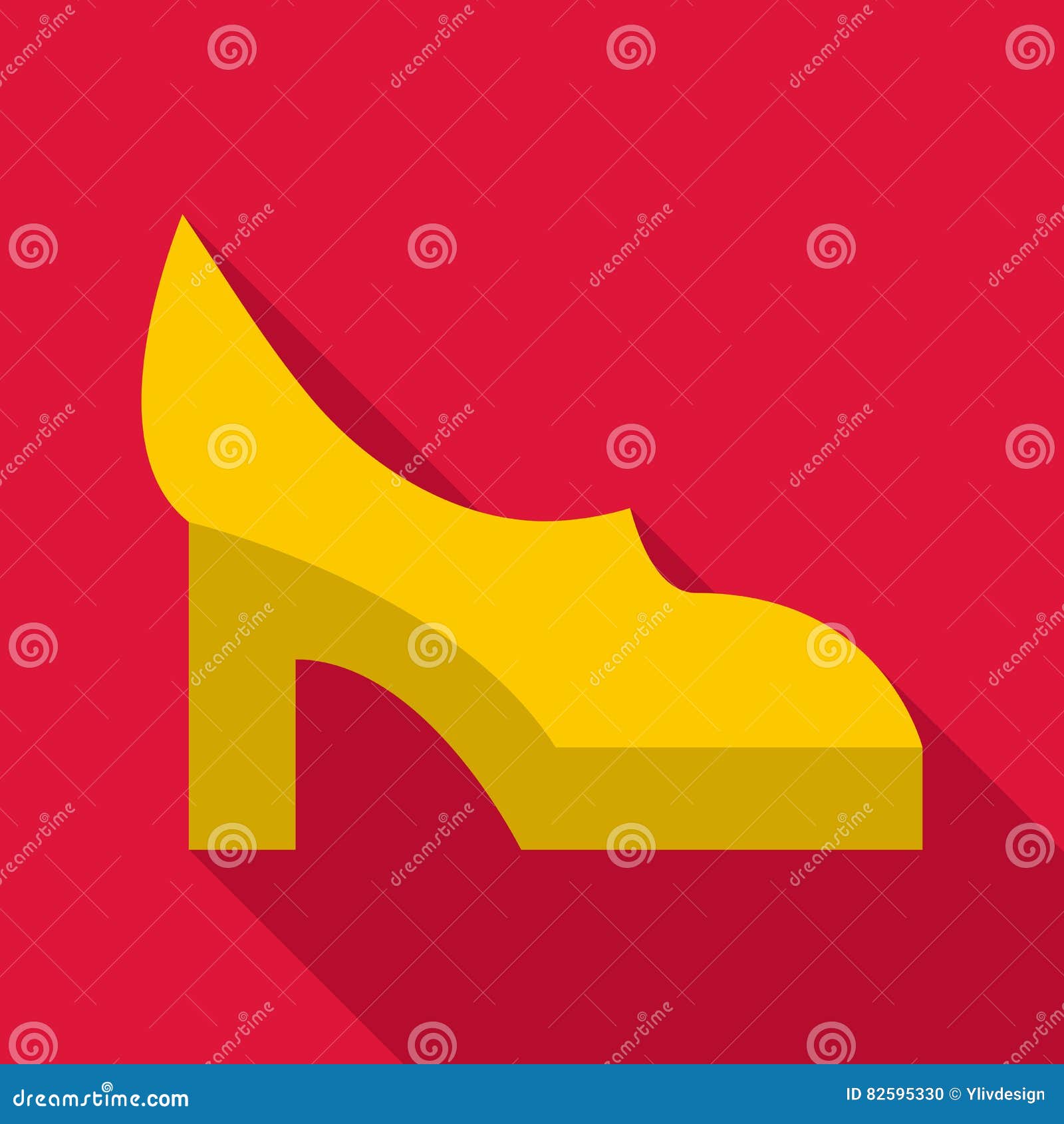 Yellow Shoe Icon, Flat Style Stock Vector Illustration of luxury