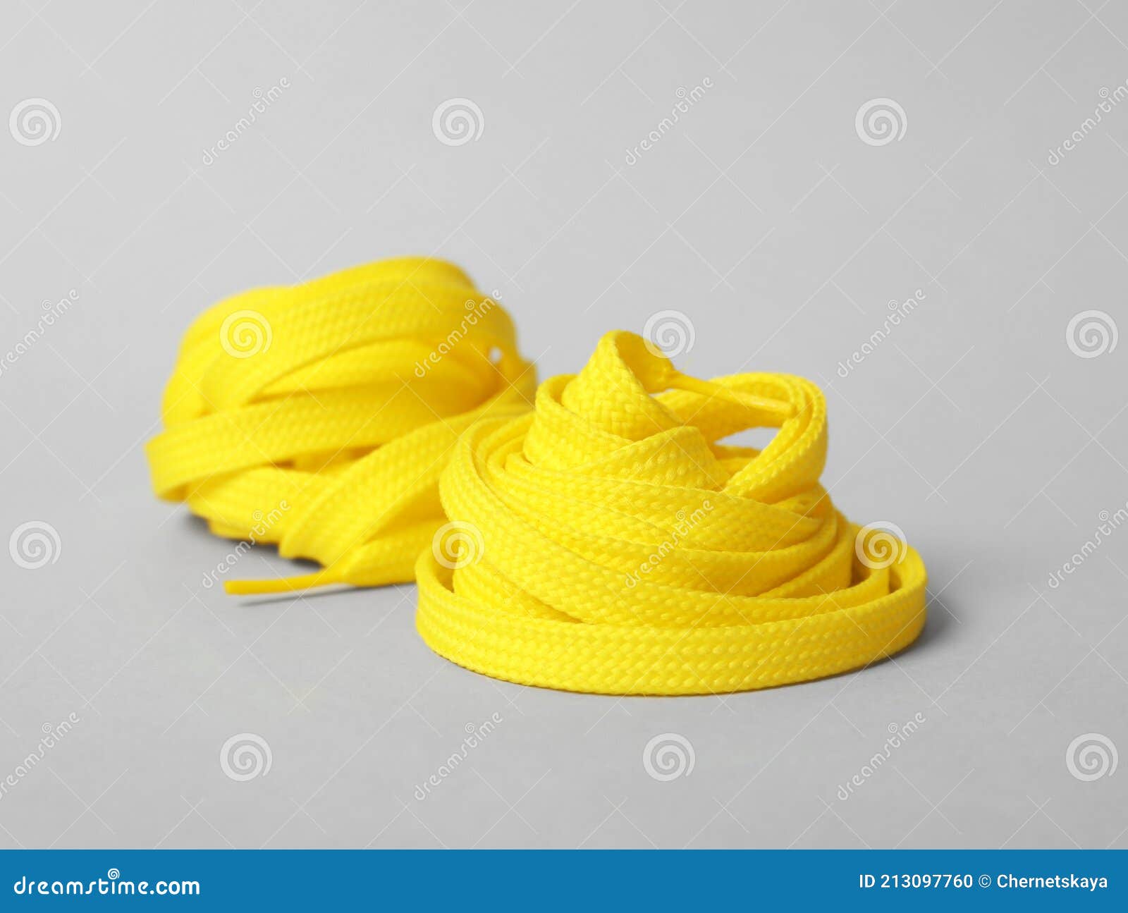 Yellow Shoe Laces on Light Grey Background Stock Photo Image of cord