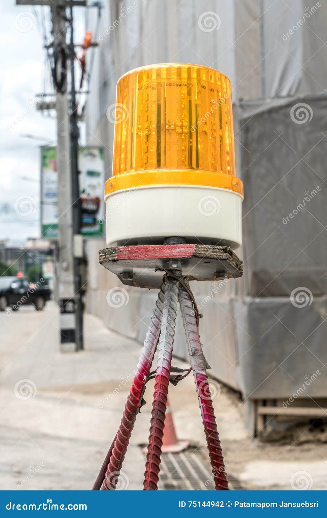 Yellow siren light stock photo. Image of sign, danger 75144942