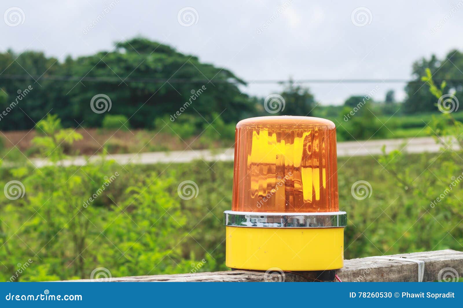 Yellow siren stock photo. Image of equipment, reflection 78260530