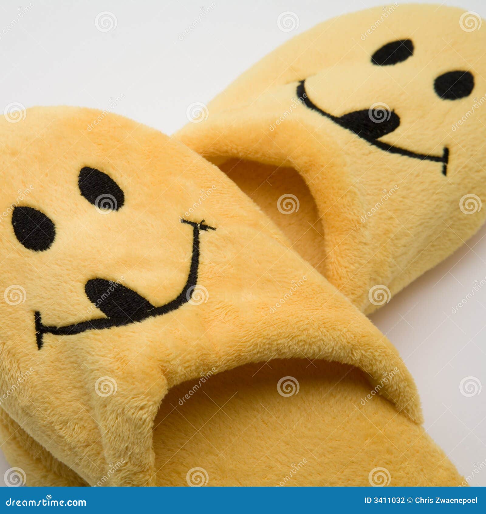 Yellow Smile Slippers stock photo. Image of shoe, bedtime 3411032