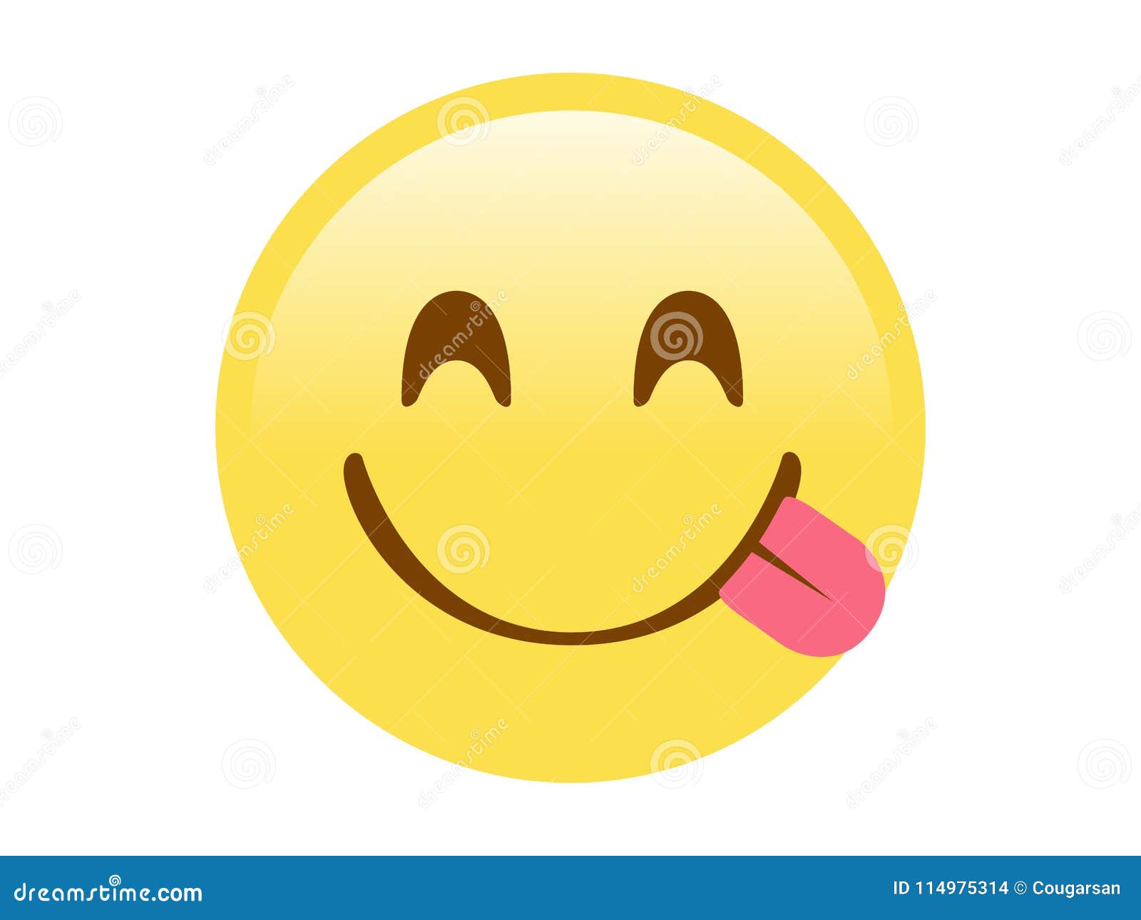 Clipart Cartoon of a Crazy Face Emoji Emoticon Tongue Out 