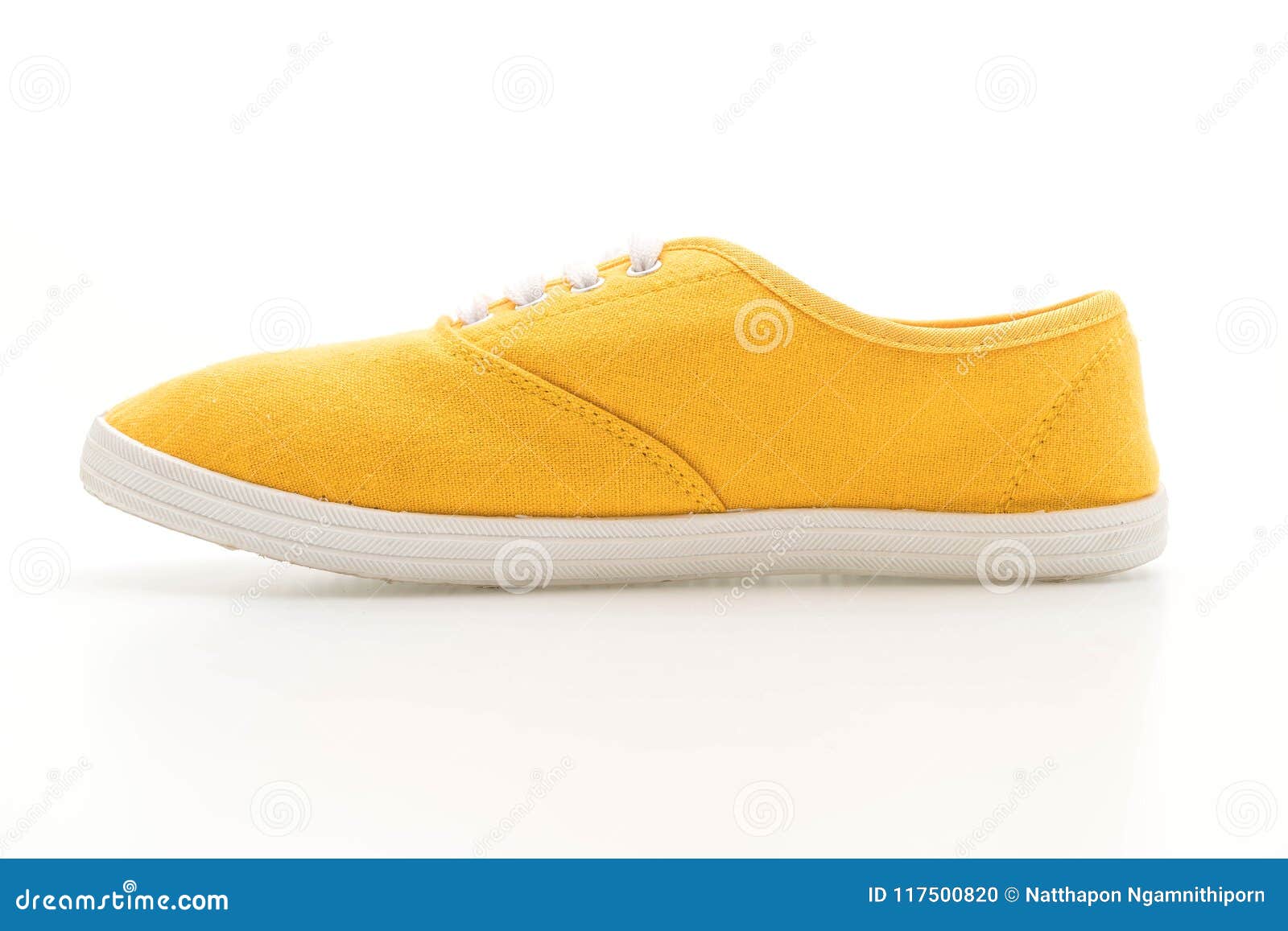 Yellow Sneakers On White Background Stock Photo - Image of isolated ...