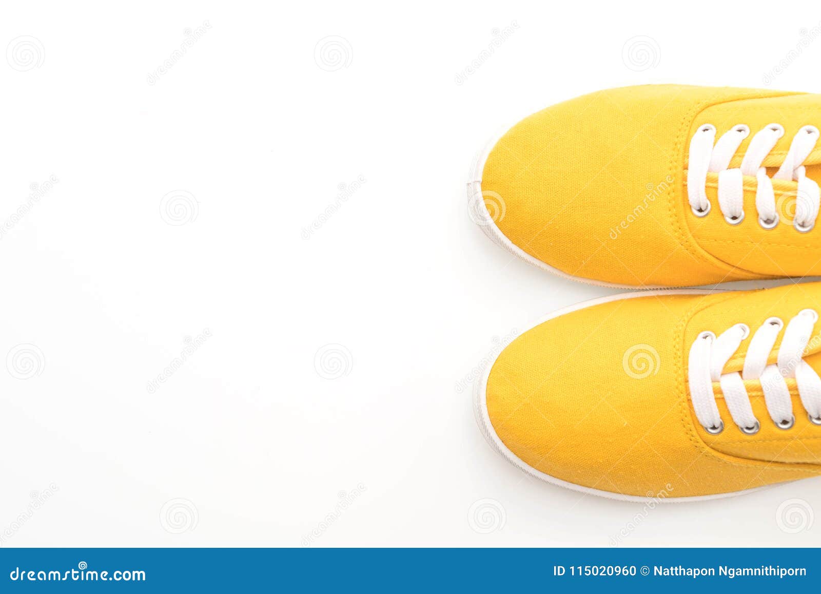 Yellow Sneakers on White Background Stock Photo - Image of boots ...