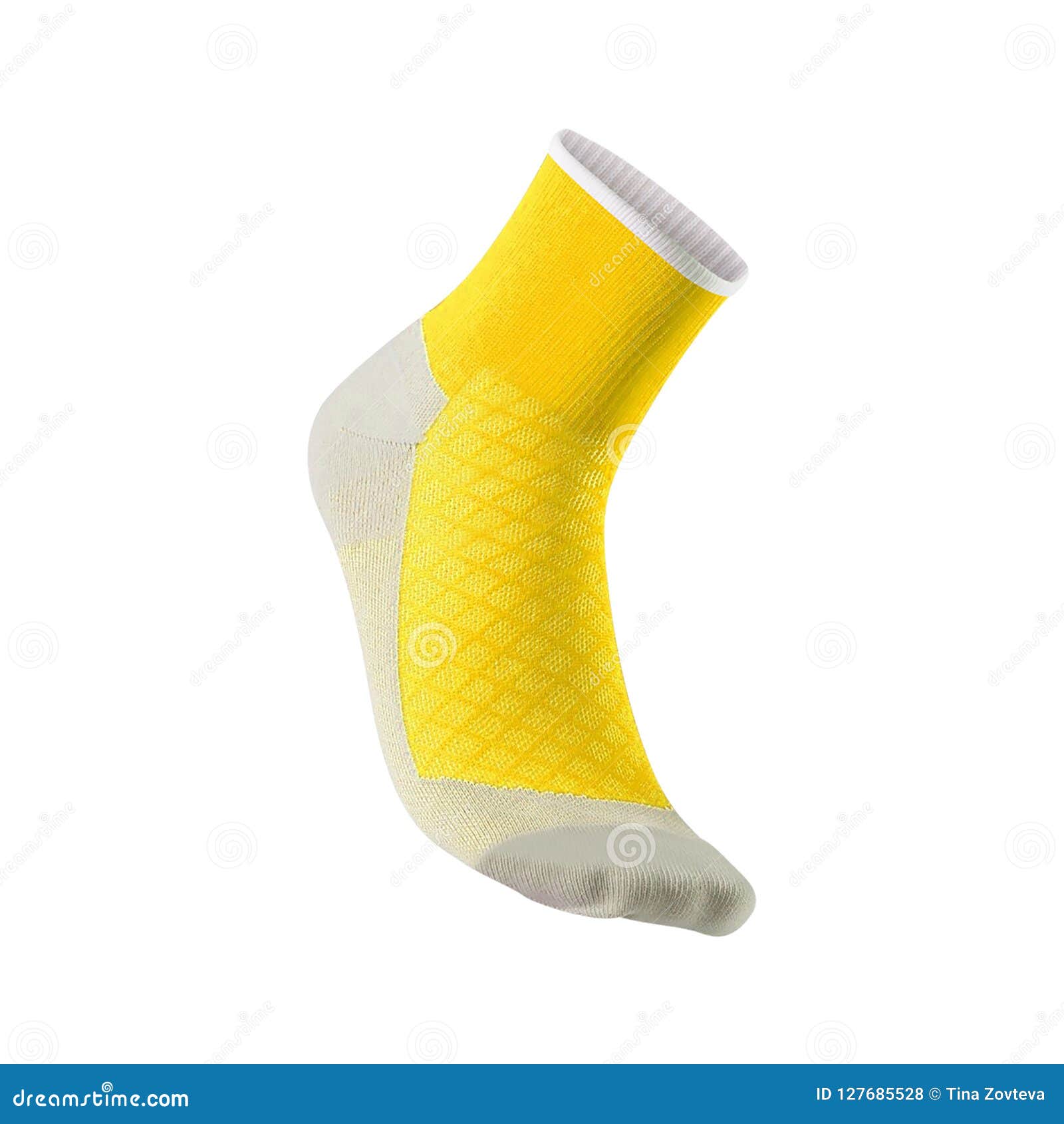 Yellow Soccer Sock Isolated on White Stock Photo Image of object