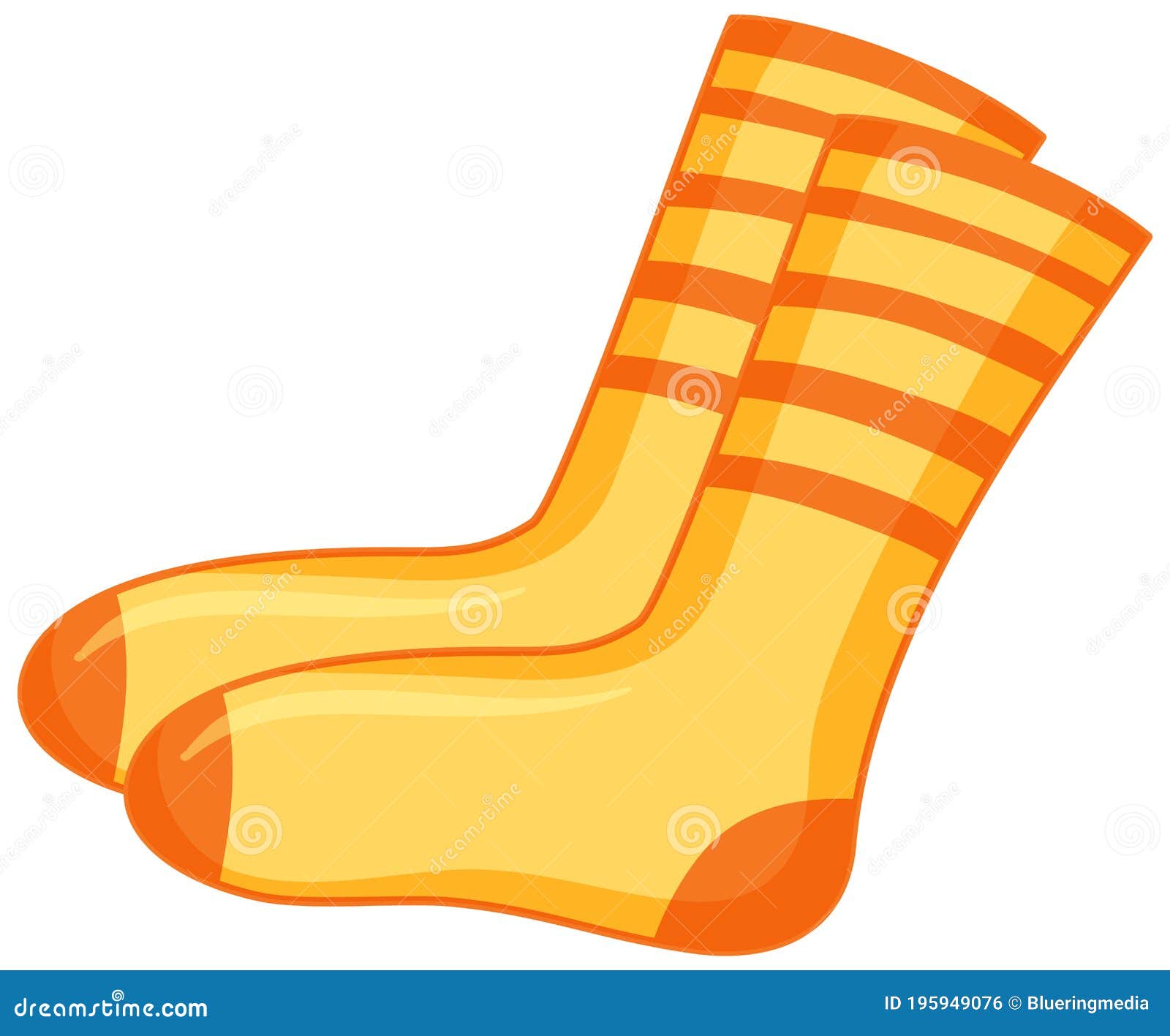 Yellow Socks Cartoon Style Isolated on White Background Stock Vector -  Illustration of item, socks: 195949076