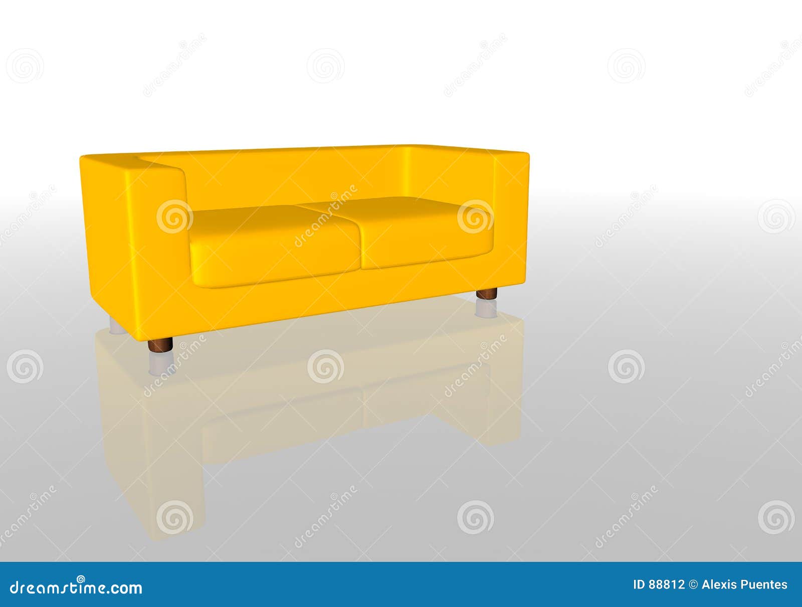 Yellow Sofa stock illustration. Illustration of wait, furniture - 88812