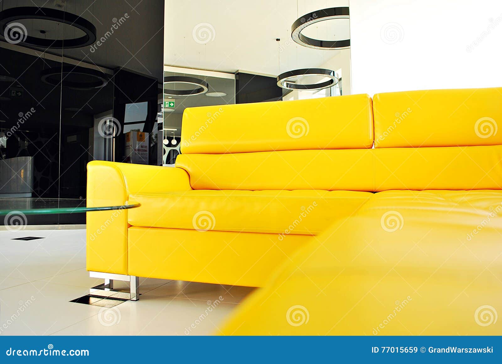 Yellow Sofa in Modern Style Stock Image Image of design, couch 77015659