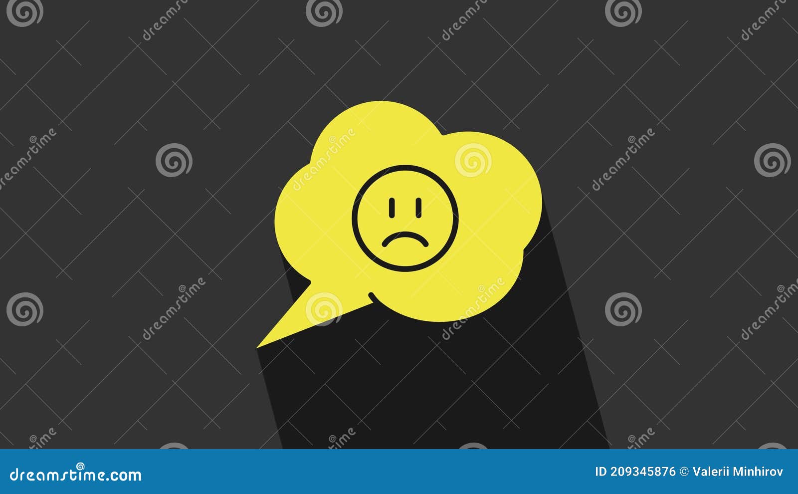 Yellow Speech Bubble with Sad Smile Icon Isolated on Grey Background.  Emoticon Face Stock Footage - Video of cheerful, emotion: 209345876