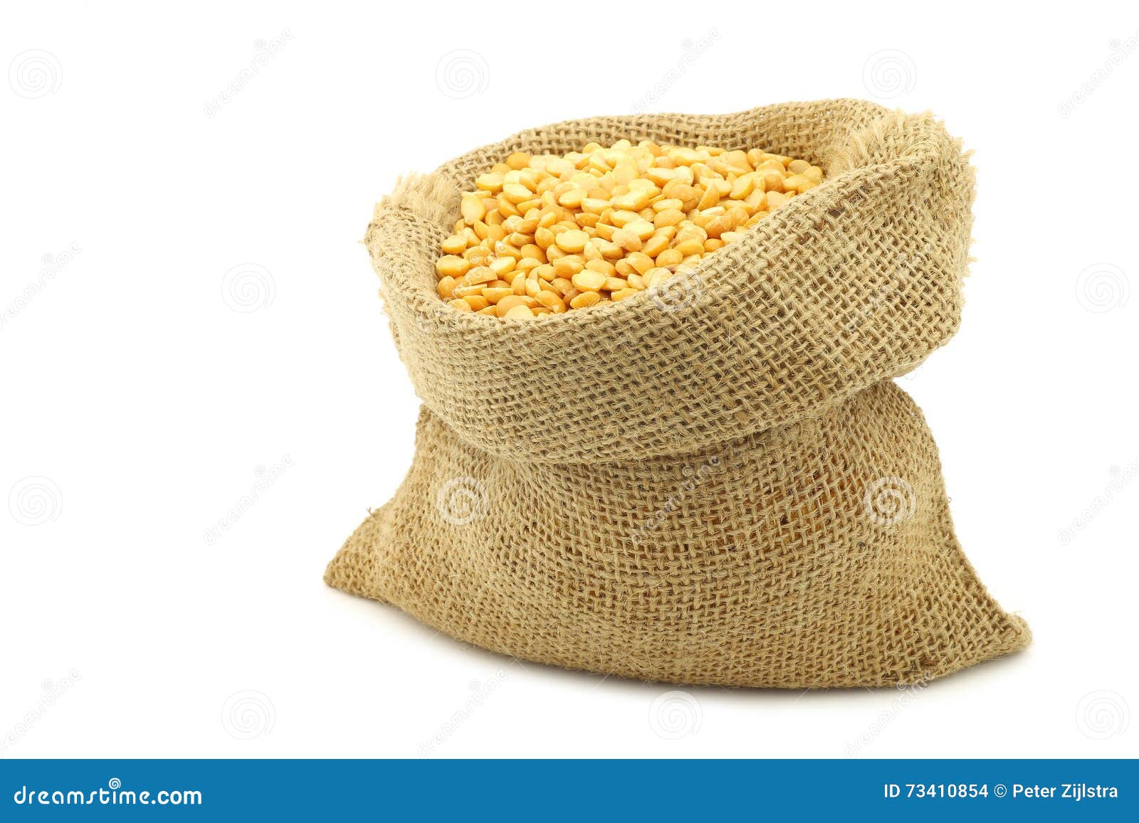Yellow Split Peas in a Burlap Bag Stock Photo Image of yellow, protein 73410854