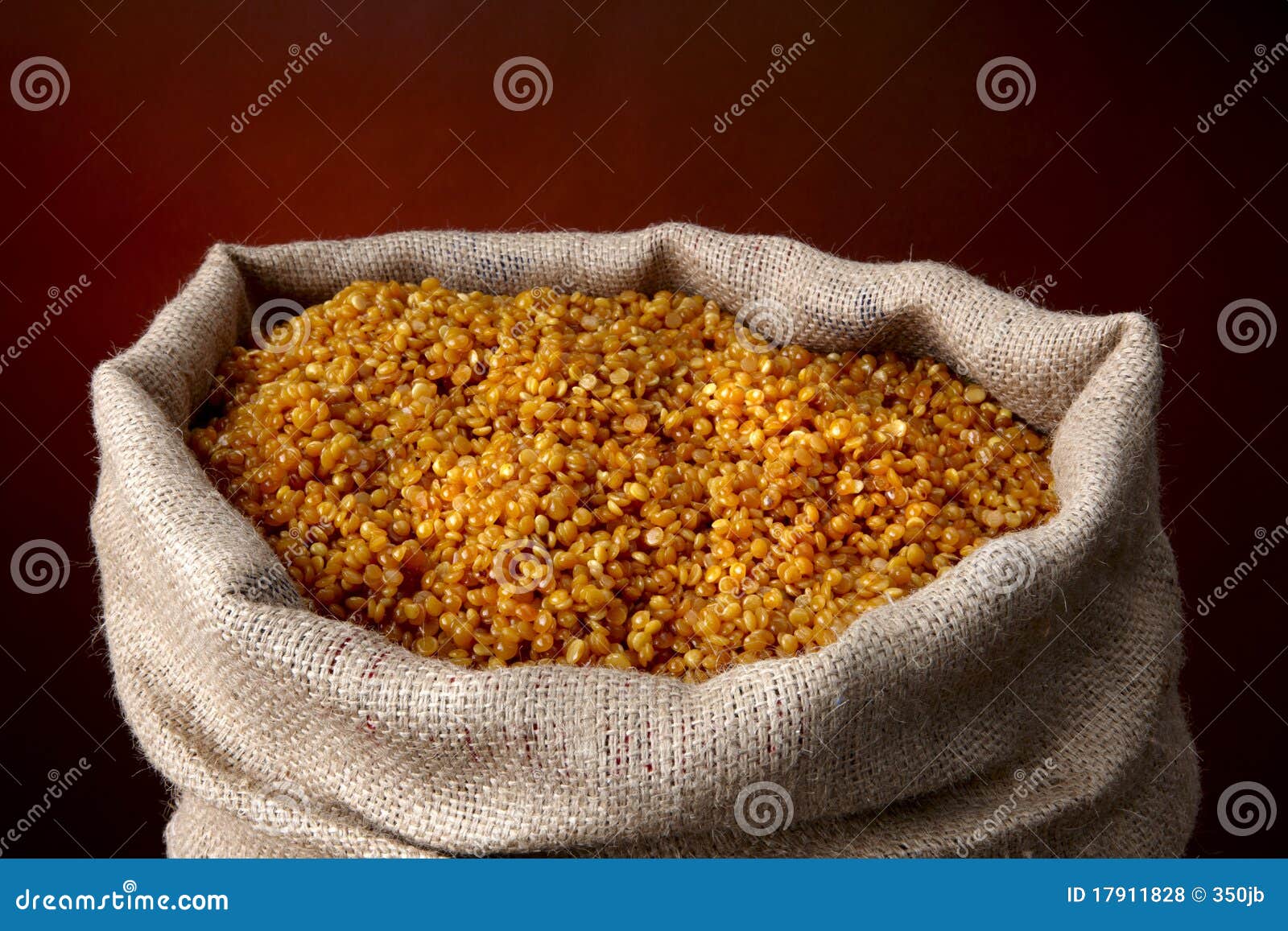 Yellow Split Peas Fill a Burlap Bag Stock Photo Image of food, burlap