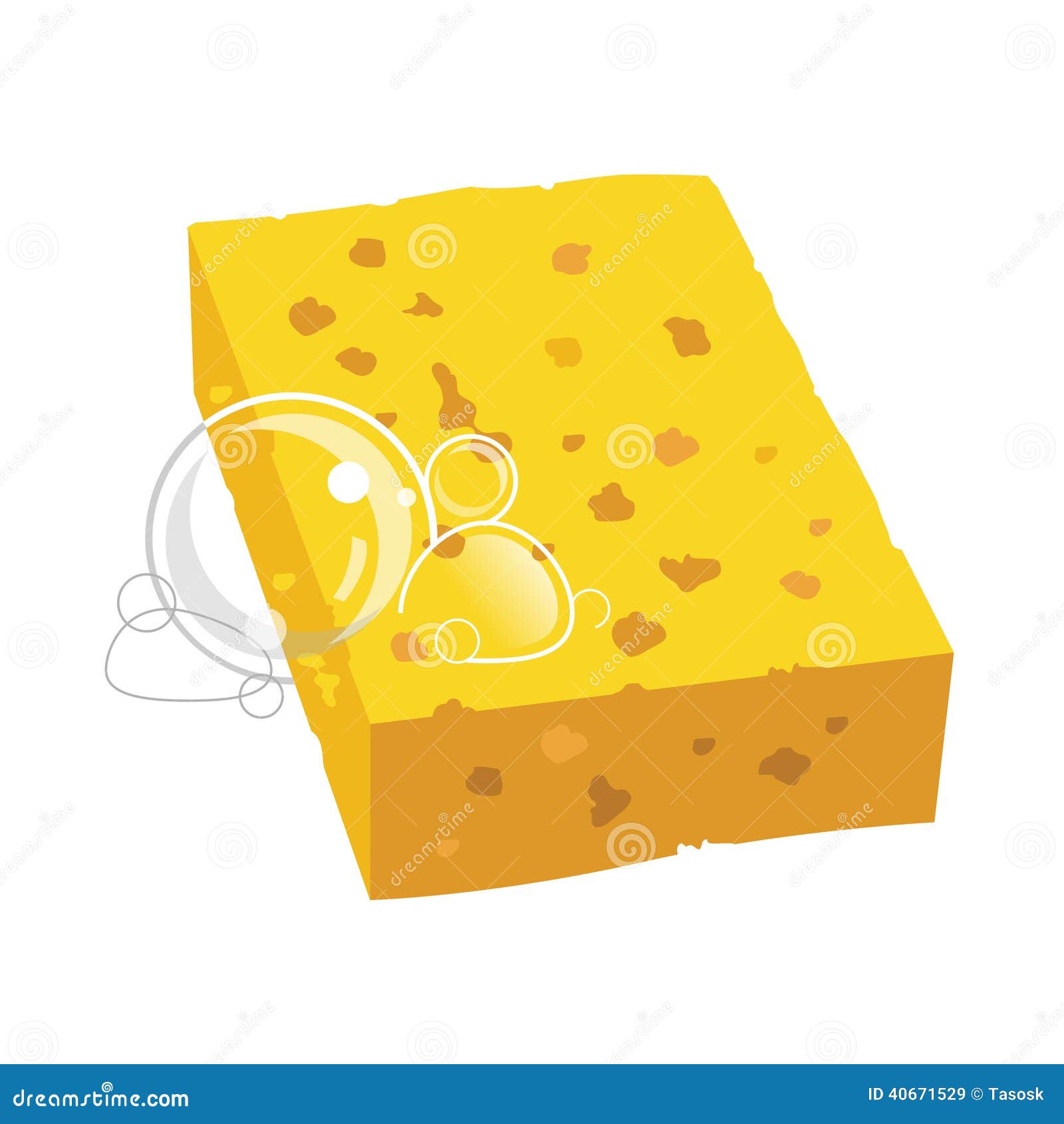 yellow sponge with bubbles