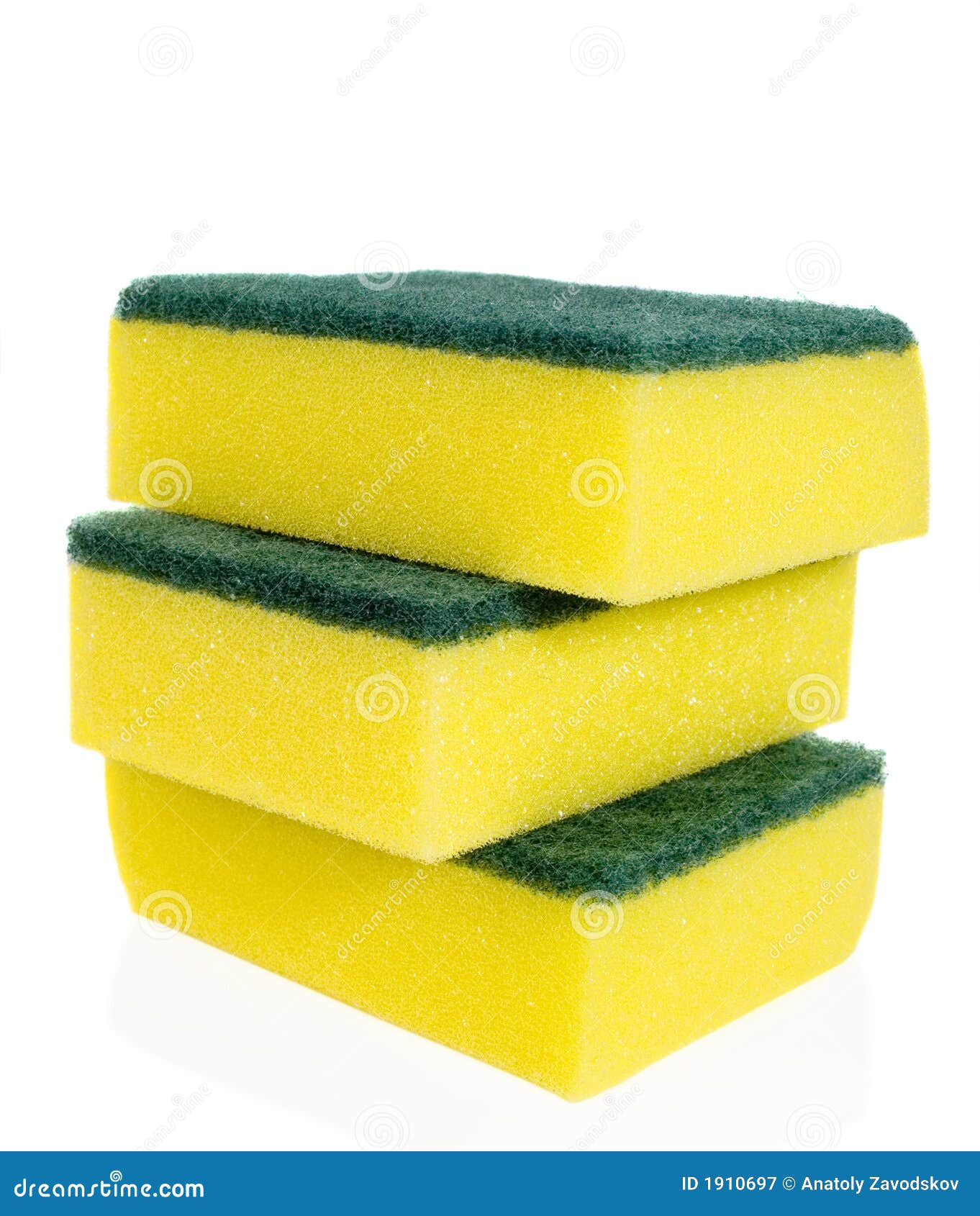 Yellow sponges stock image. Image of housekeeping, close - 1910697