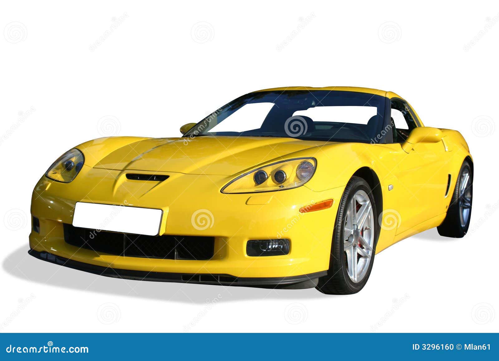 Yellow sport auto stock photo. Image of automobile, corvette 3296160