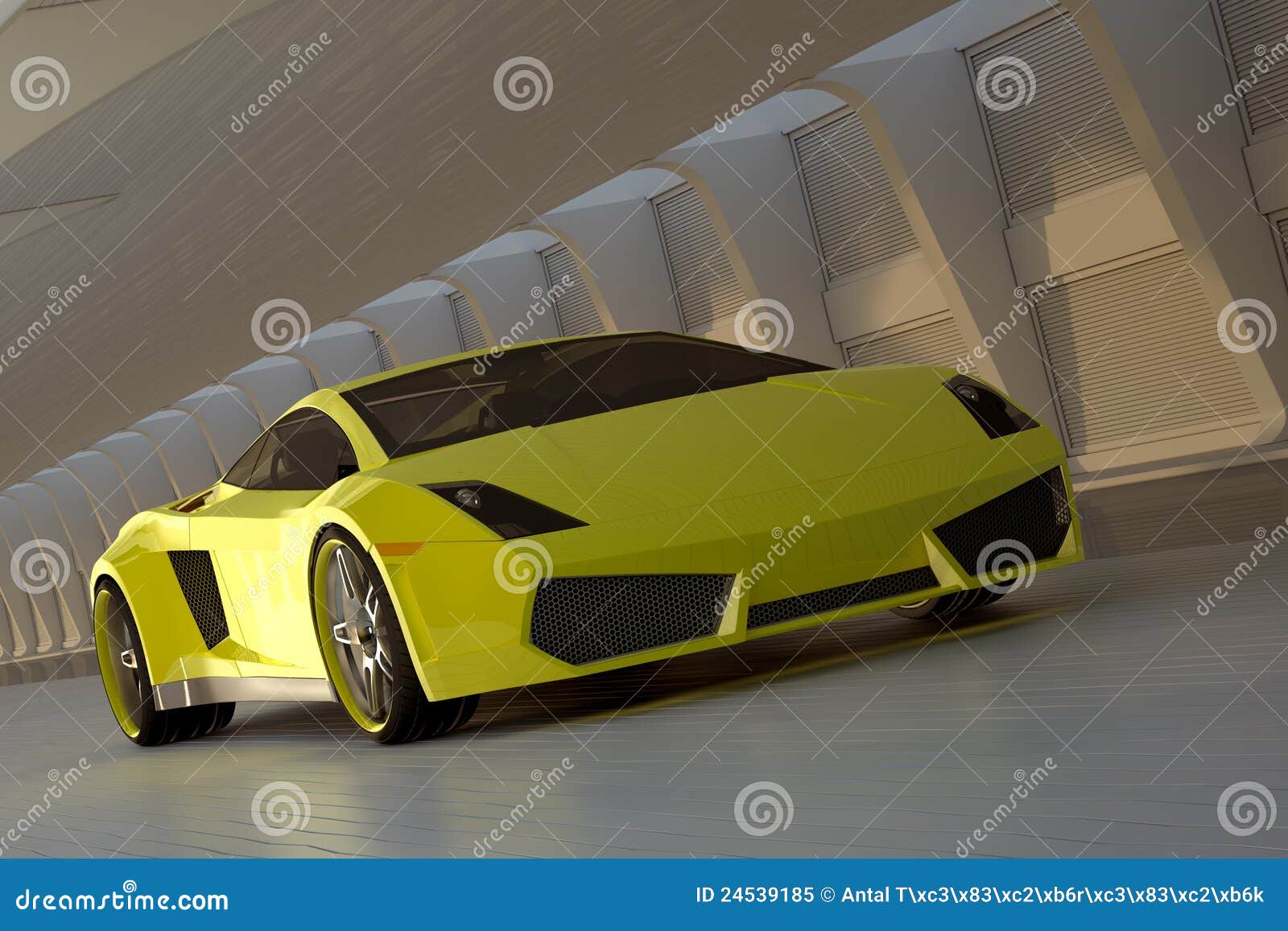 Yellow sport car stock illustration. Illustration of elegance 24539185